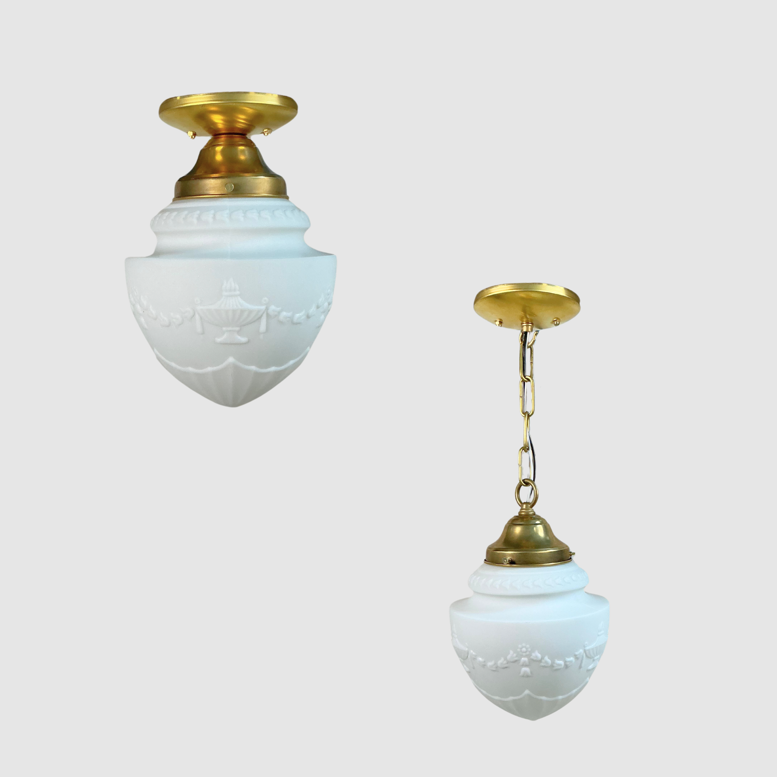 Victorian Frosted Milk Glass Chandelier - Elegant Antique Style Ceiling Light Fixture for Dining Room, Bedroom & Living Room Decor