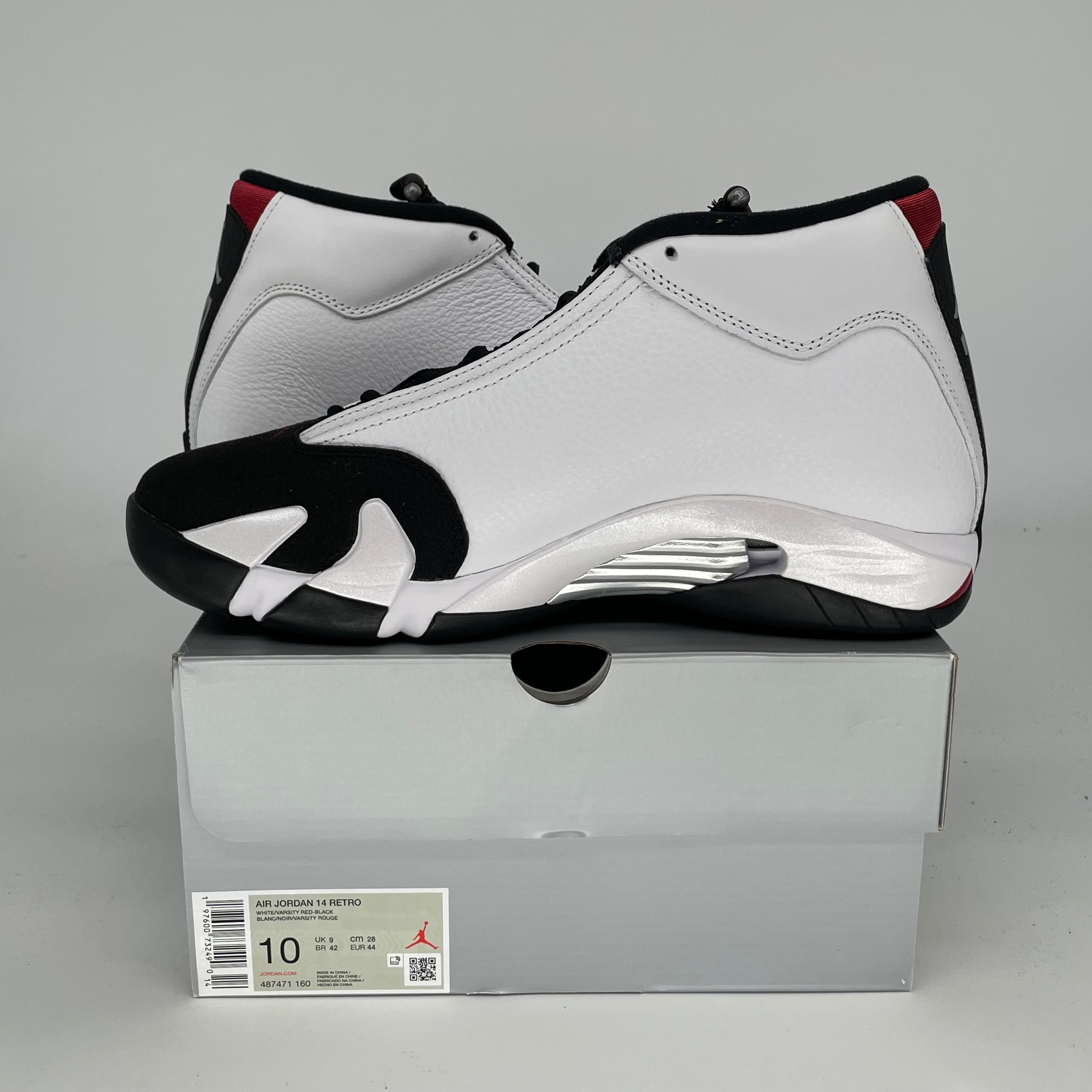 Original Air Jordan 14 Retro 'Black Toe' Basketball Shoes - Men's Size 10 / Women's Size 11.5 (Style Code 487471-160) - Perfect for Streetwear, Sneaker Collecting & Basketball Games