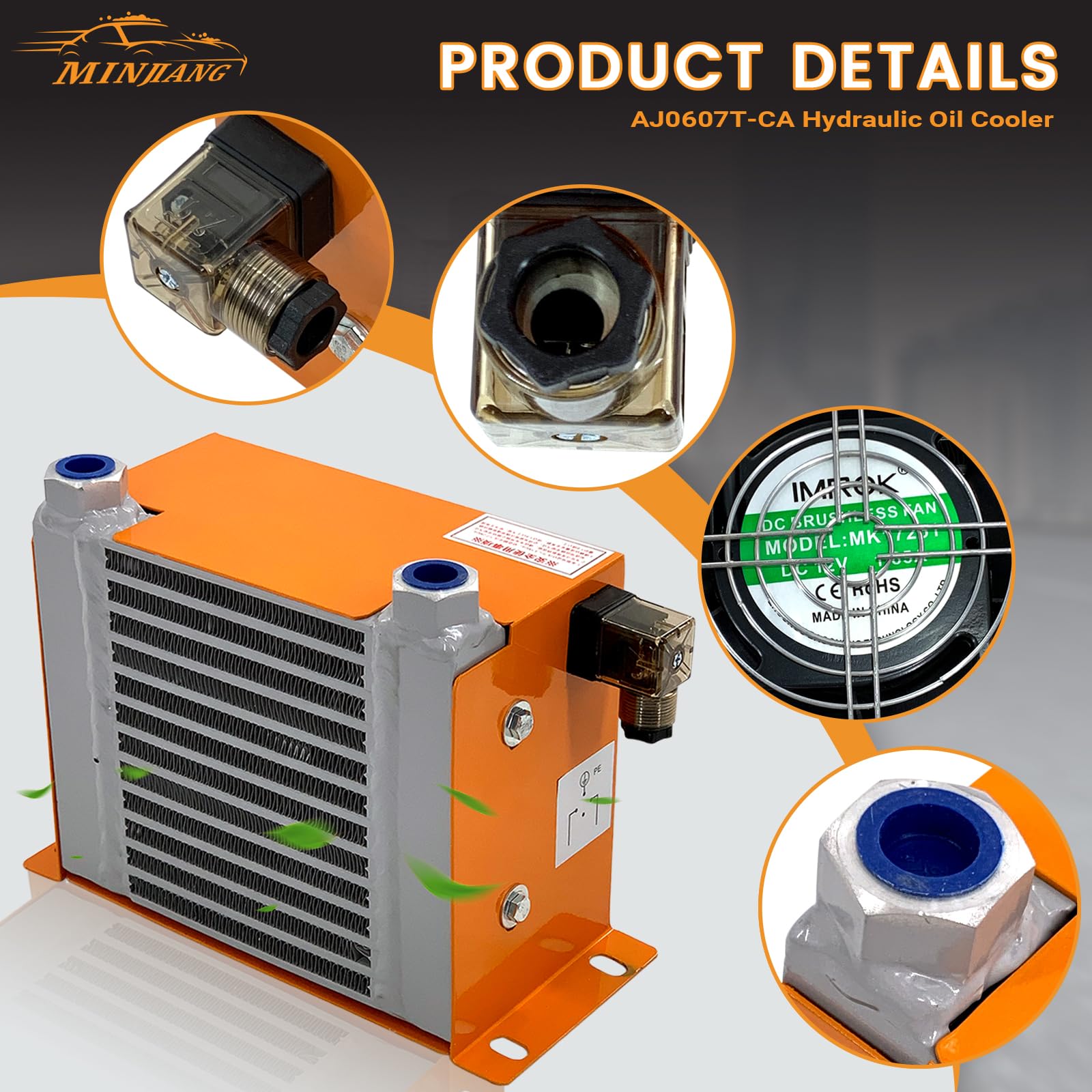 12V Hydraulic Air Oil Cooler - 20L/Min Air-Cooled Oil Radiator Heat Exchanger for Heavy Machinery & Industrial Equipment | Perfect for Tractors, Excavators & Hydraulic Systems