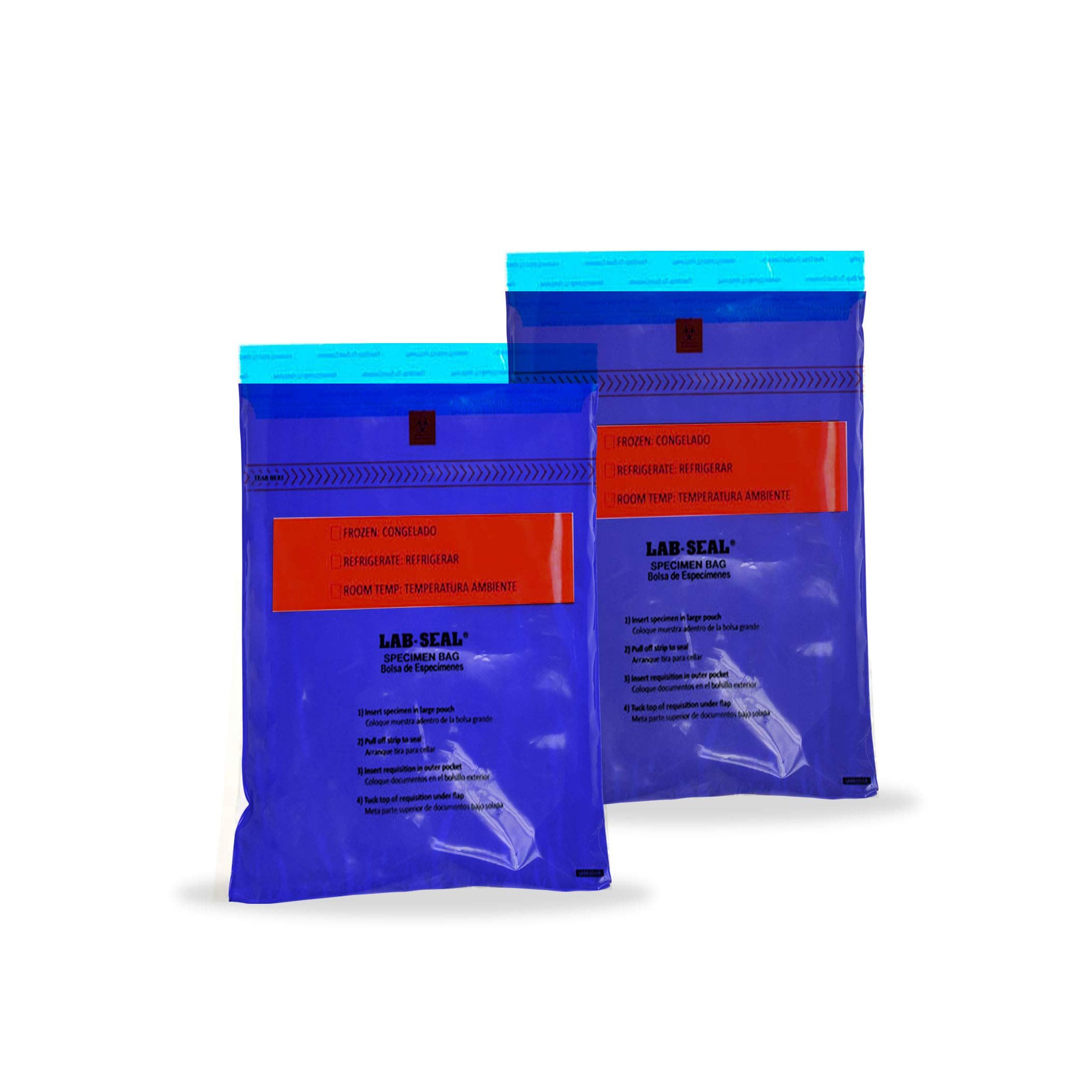 APQ 1000 Pack Tamper-Evident Specimen Bags - Blue 6x10 Inches, Printed Polyethylene Bags with Pull Tab Adhesive Closure, 1.80 mil Thick, Removable Biohazard Symbol - Ideal for Medical Specimens, Laboratory Samples, and Health Safety Needs