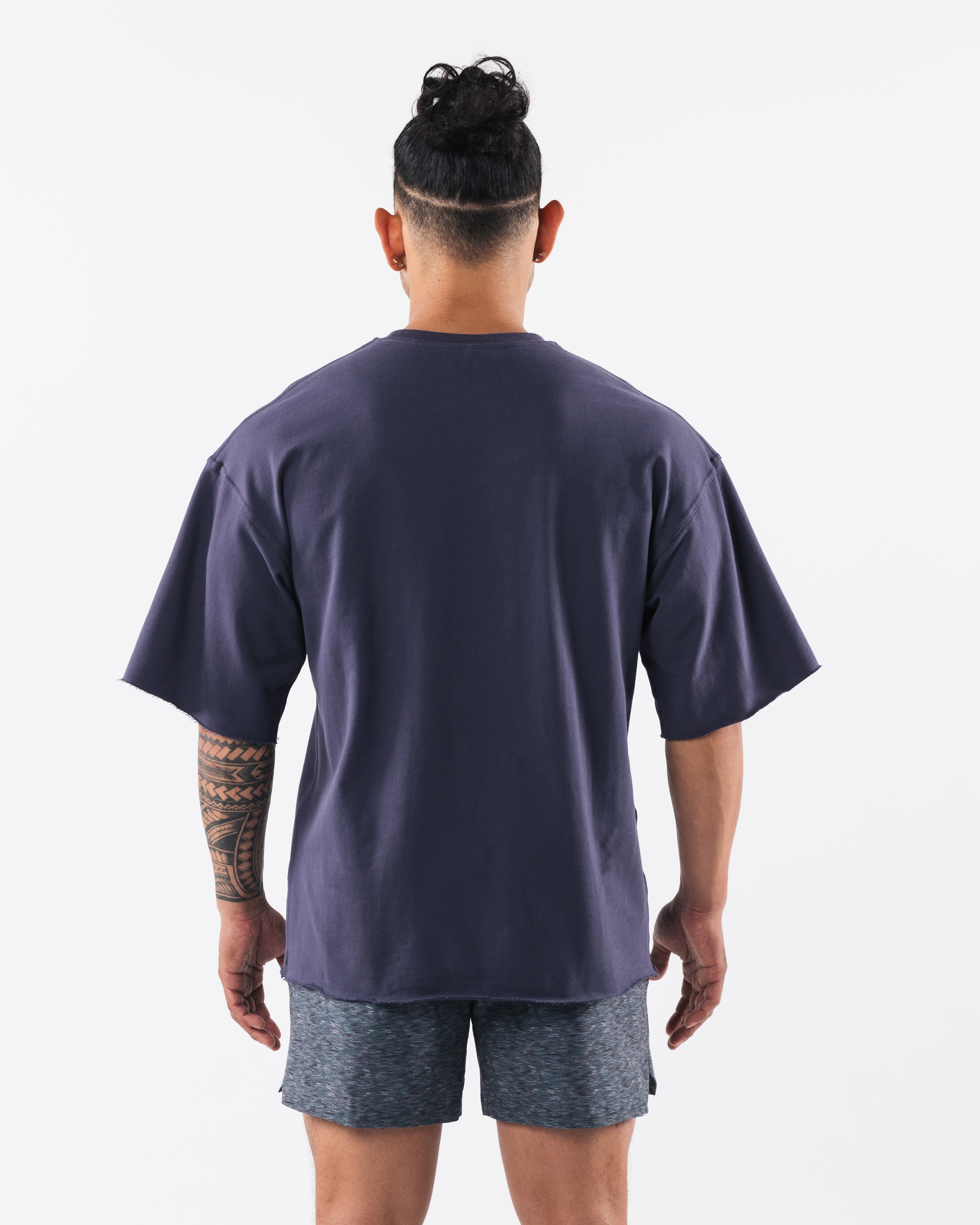 Three Pillar Terry Tee - Soft Cotton Crewneck T-Shirt in Muted Purple | Casual Wear & Lounge Outfit for Men & Women | Perfect for Everyday Comfort & Relaxation
