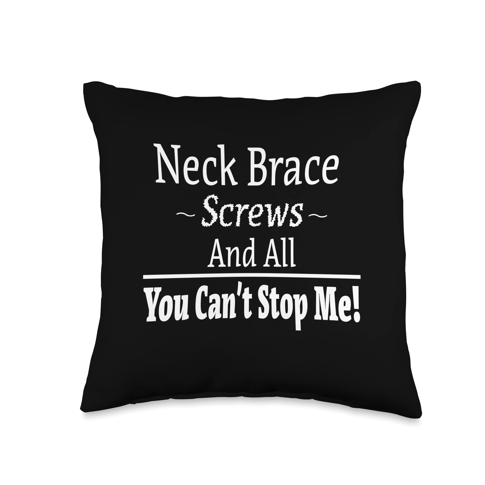 Orthopedic Neck Brace Pillow for Spine Surgery Recovery - Funny Get Well Soon Gift - 16x16 Inch Multicolor Throw Pillow - Perfect for Post-Surgery Comfort & Home Decor