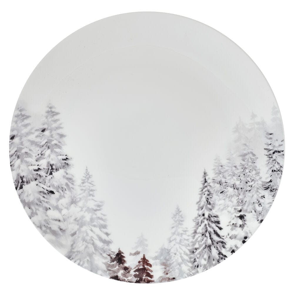 Woodsy Winter 12-Piece Dinnerware Set - Service for 4 - Elegant Porcelain Plates, Bowls & Mugs - Perfect for Holiday Dinners, Family Gatherings & Cozy Winter Meals