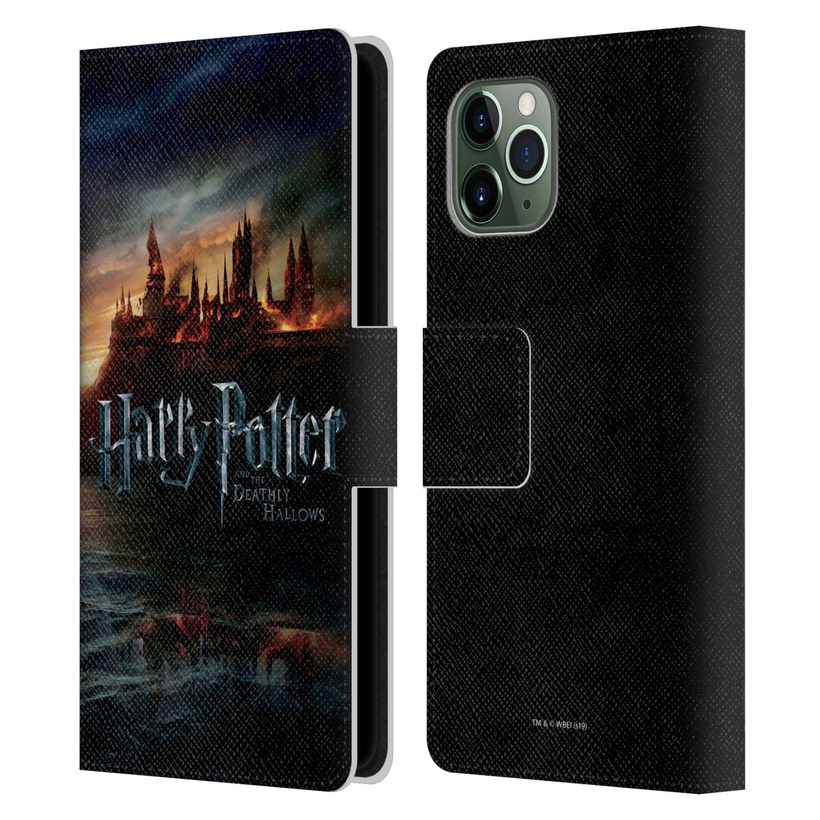 Harry Potter Deathly Hallows VIII Leather Wallet Case for iPhone 11 Pro - Officially Licensed Hogwarts Castle Design by Head Case Designs - Perfect for Fans, Travel & Daily Protection