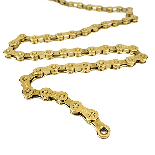 VG Sports 12 Speed Bike Chain - 1/2 x 11/128 Inch 126 Links Bicycle Chain for Mountain & Road Bikes - Silver/Rainbow/Titanium - Perfect for Cycling, Commuting & Outdoor Adventures