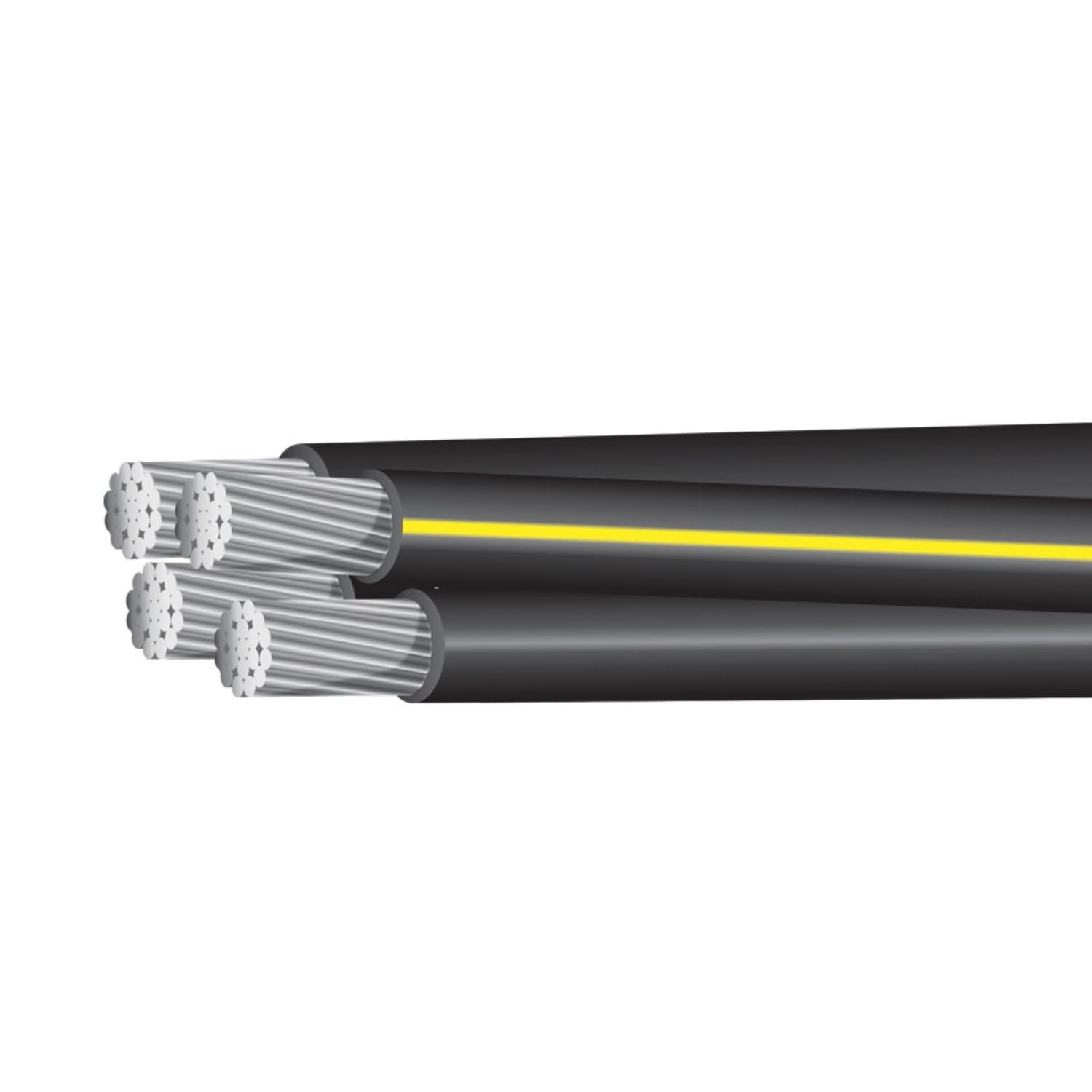 80' Aluminum URD Dyke 2-2-2-4 Quadruplex Secondary Cable - Direct Burial Electrical Wire for Underground Power Distribution | Nassau Electrical Supply - Perfect for Residential & Commercial Outdoor Wiring Projects