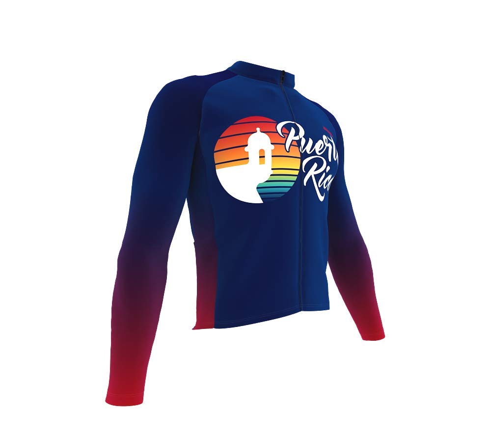 ScudoPro Thermal Long Sleeve Cycling Jersey for Men - USA State Icon Design, Breathable & Moisture Wicking - Perfect for Winter Biking, Road Cycling & Outdoor Sports