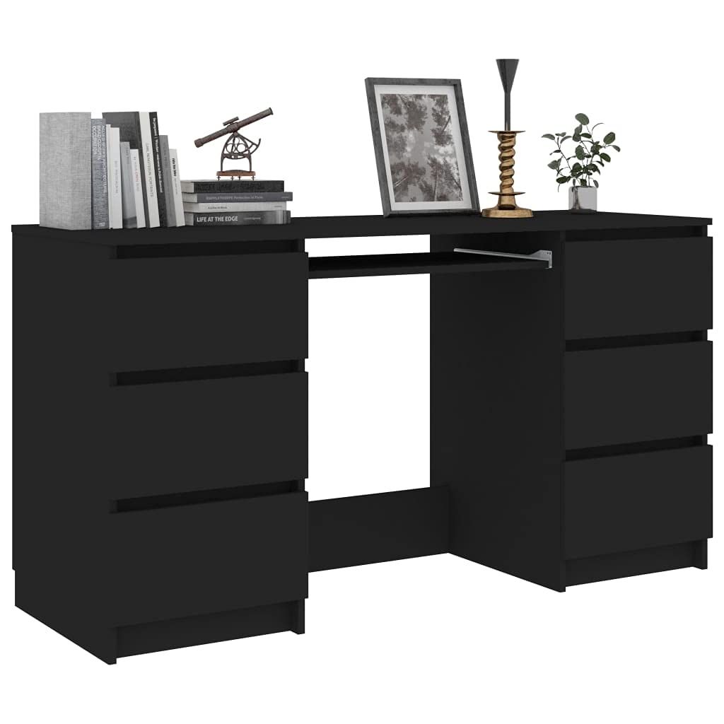 Minimalist Small Desk with Storage - 55.1