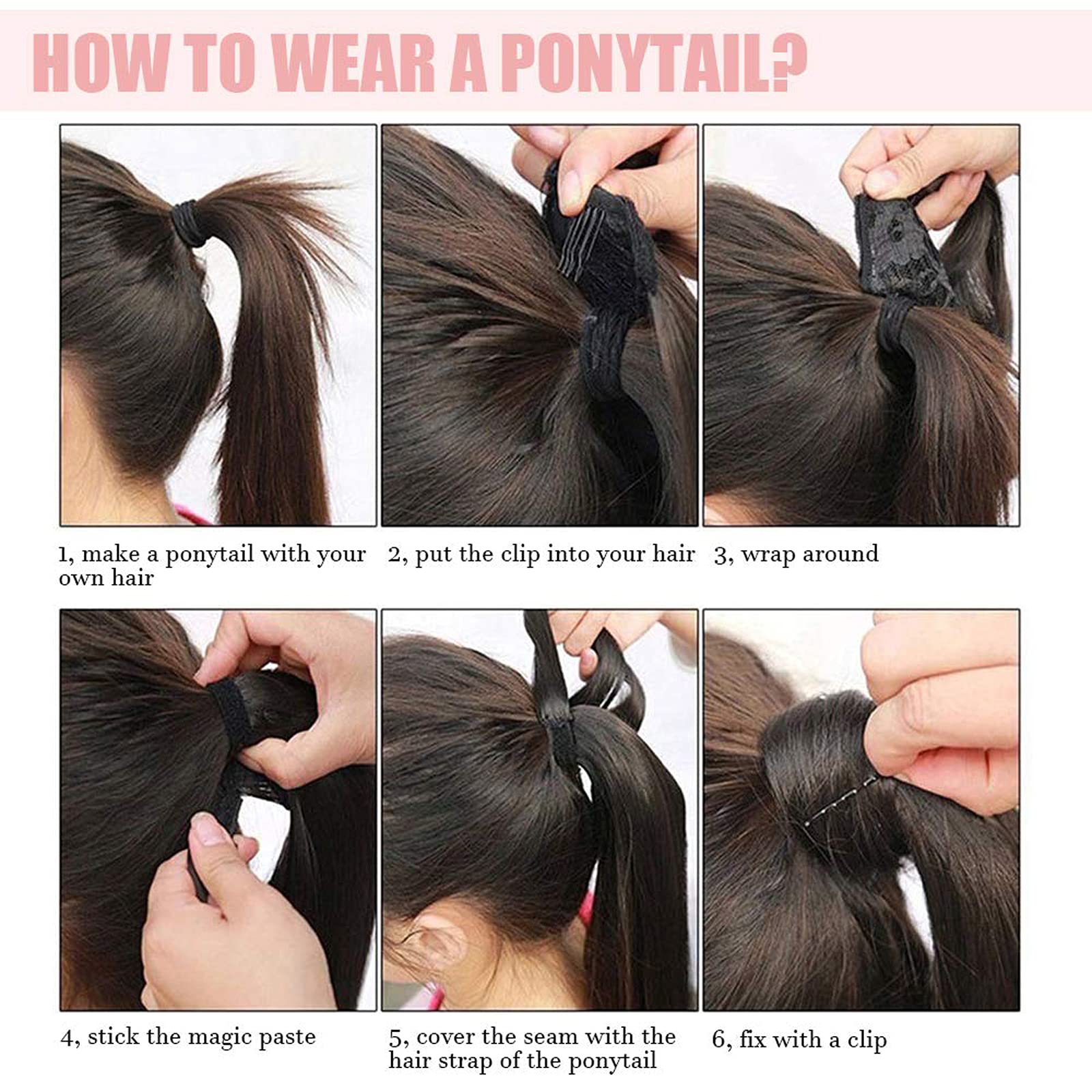 16 Inch Human Hair Clip-in Ponytail Extension - Balayage Golden Brown with Bleach Blonde Highlights (P10/613) | Natural Wrap Around Ponytail Hairpiece for Women | Perfect for Parties, Weddings & Everyday Styling