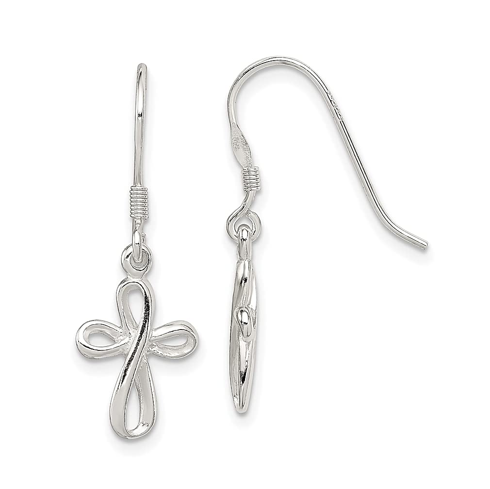 925 Sterling Silver Cross Drop Earrings for Women - Religious Dangle Jewelry Gifts for Her - Perfect for Church, Weddings & Everyday Wear