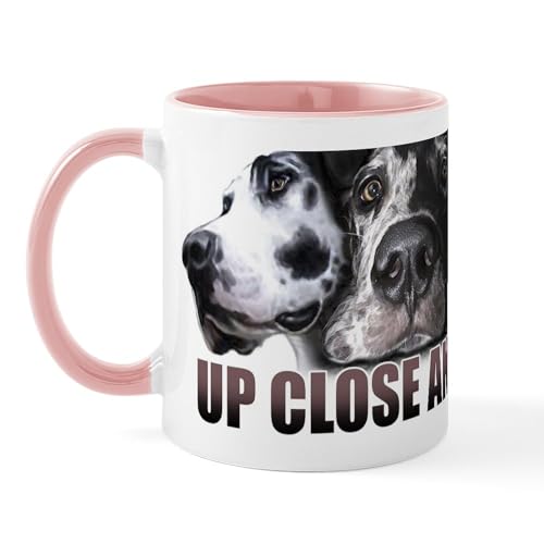 White/Pink Inside - Great Dane Up Close Not RED Mug