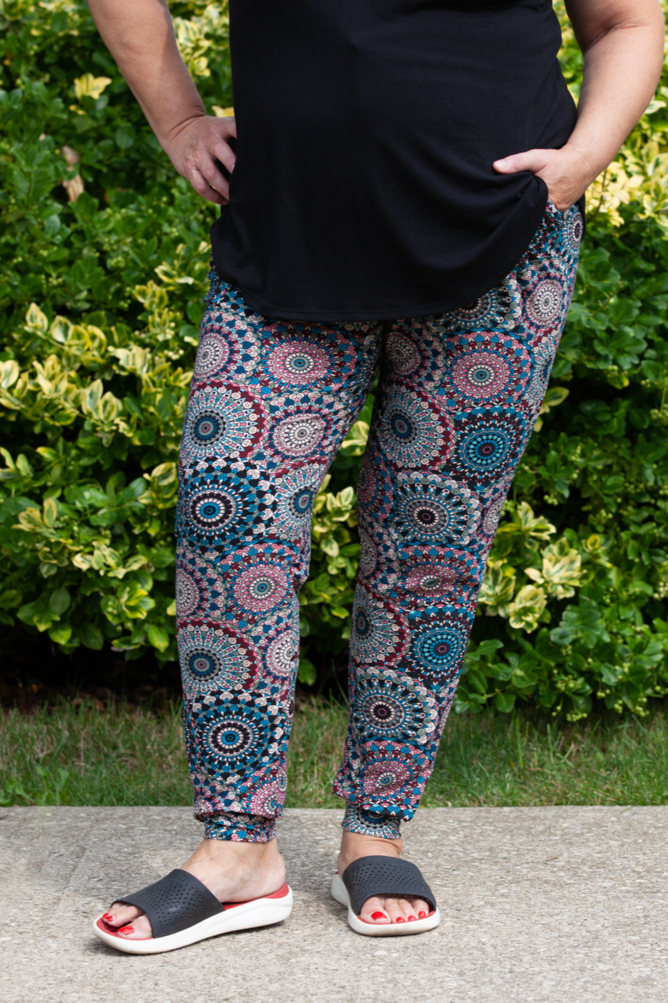 Mystic Mandala Print Yoga Pants for Women - Comfortable High Waisted Lounge Pants for Meditation, Yoga & Relaxation at Home