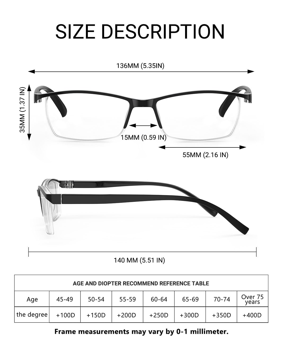 TERAISE Anti-Blue Light Reading Glasses for Men & Women - Computer Glasses with UV Protection for Office Work, Gaming & Screen Time