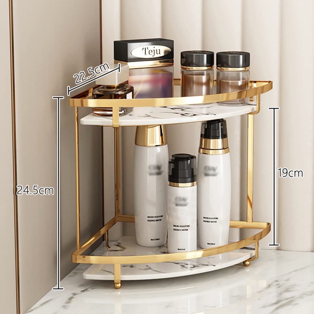 2-3 Tier Floating Shelves Makeup Organizer - Wire Cosmetic Storage Basket & Vanity Organizer Rack for Bathroom, Dresser, Countertop - Removable, Easy to Clean - Perfect for Small Space Organization & Beauty Product Display