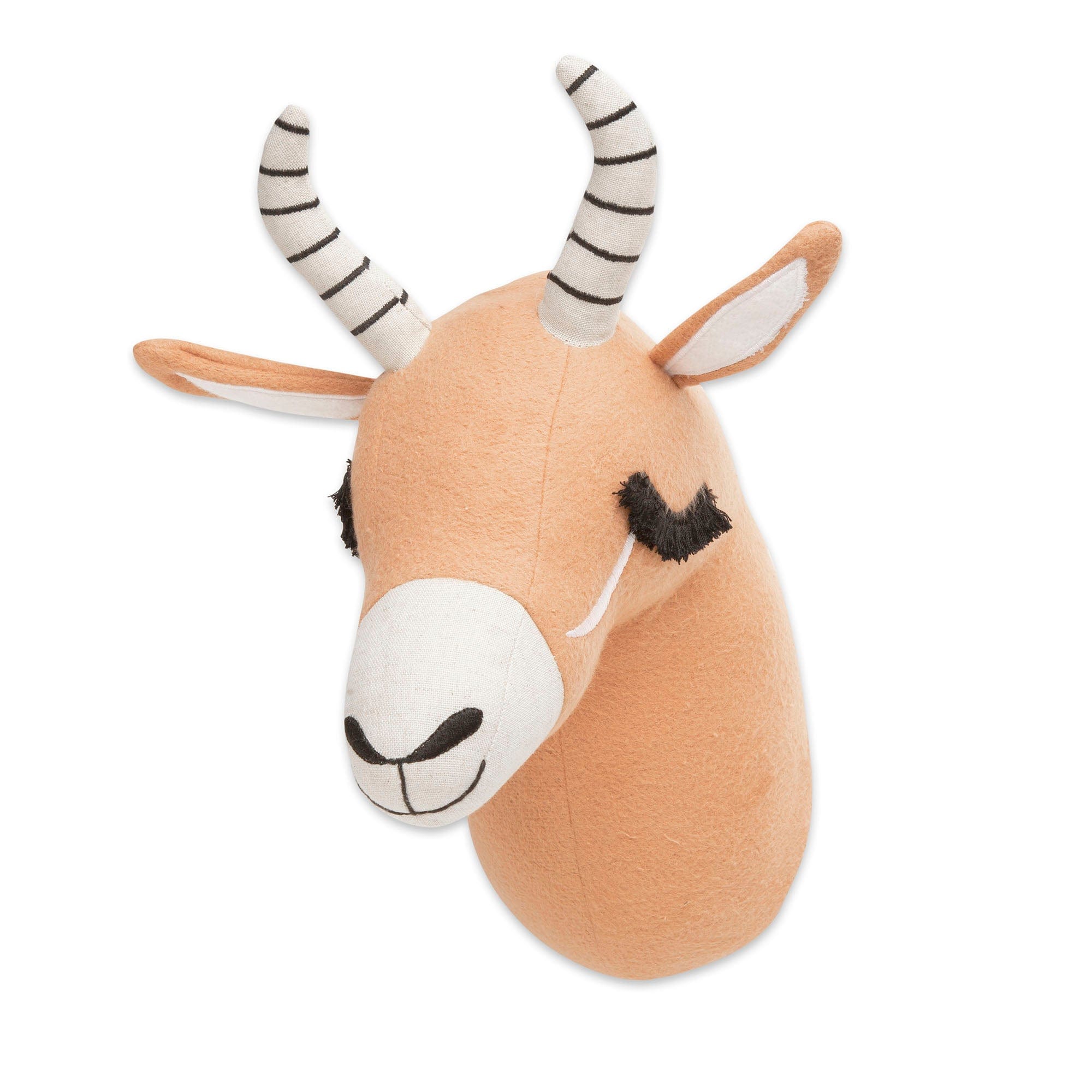 Cute Baby Antelope Plush Wall Hanging Decor - Soft Nursery Animal Head Mount for Kids Room, Baby Shower Gift & Boho Home Decor