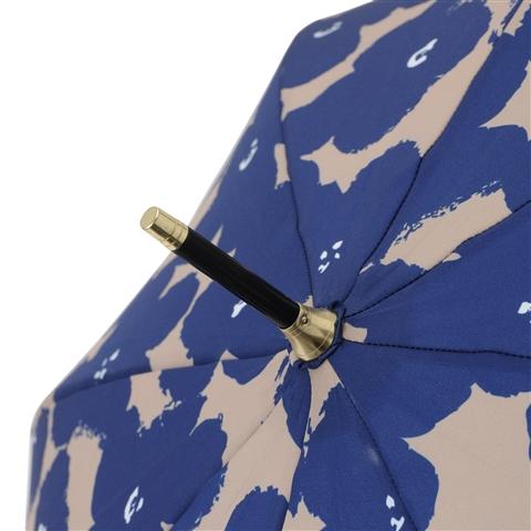 Hana Print Umbrella Navy Blue - Stylish Waterproof Compact Folding Umbrella for Women & Men - Perfect for Rainy Days, Outdoor Events & Travel Accessories