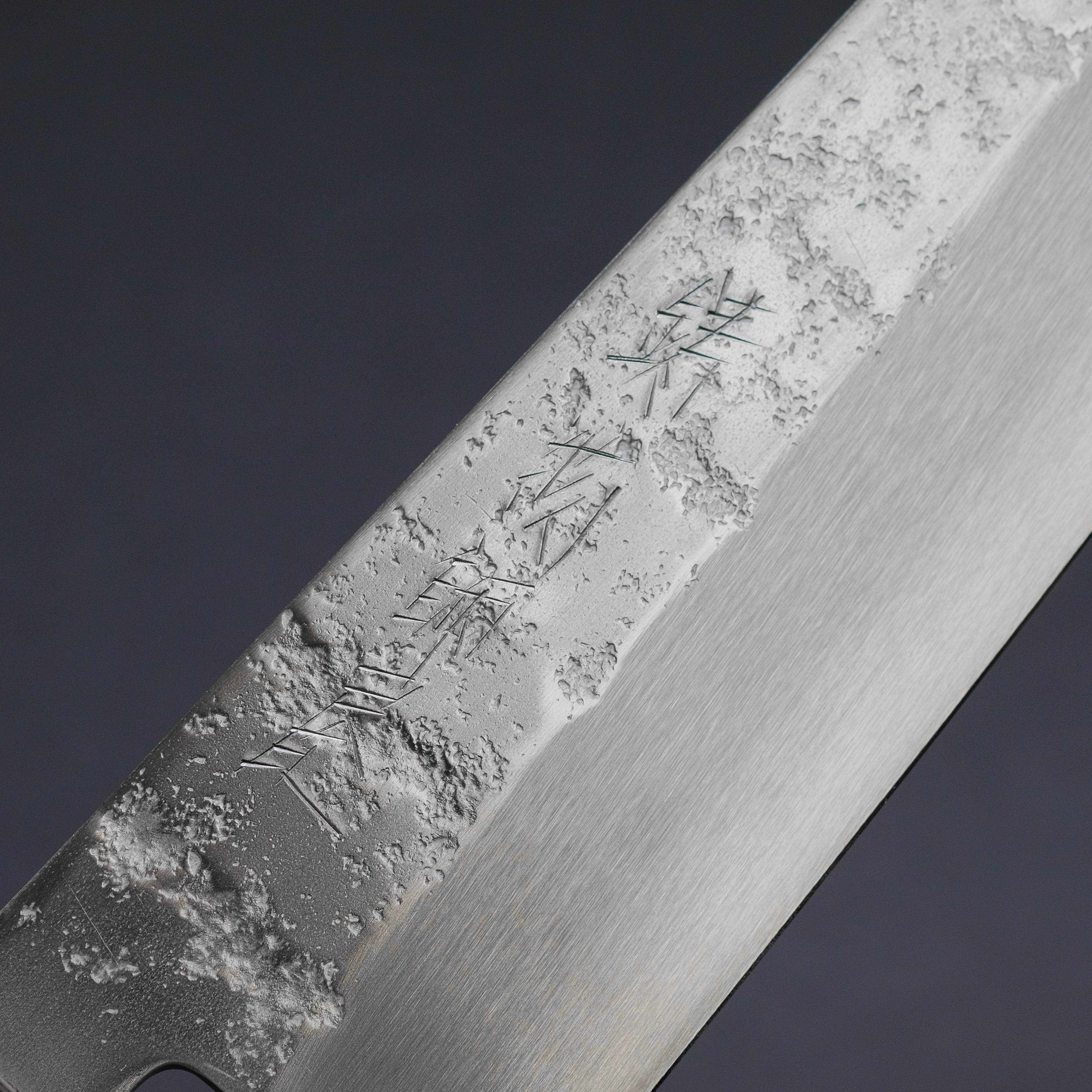 Hitohira Imojiya TH Silver #3 Nashiji Santoku Knife with Ebony Handle - Premium Japanese Kitchen Knife for Slicing, Dicing & Chopping Vegetables, Meat & Fish