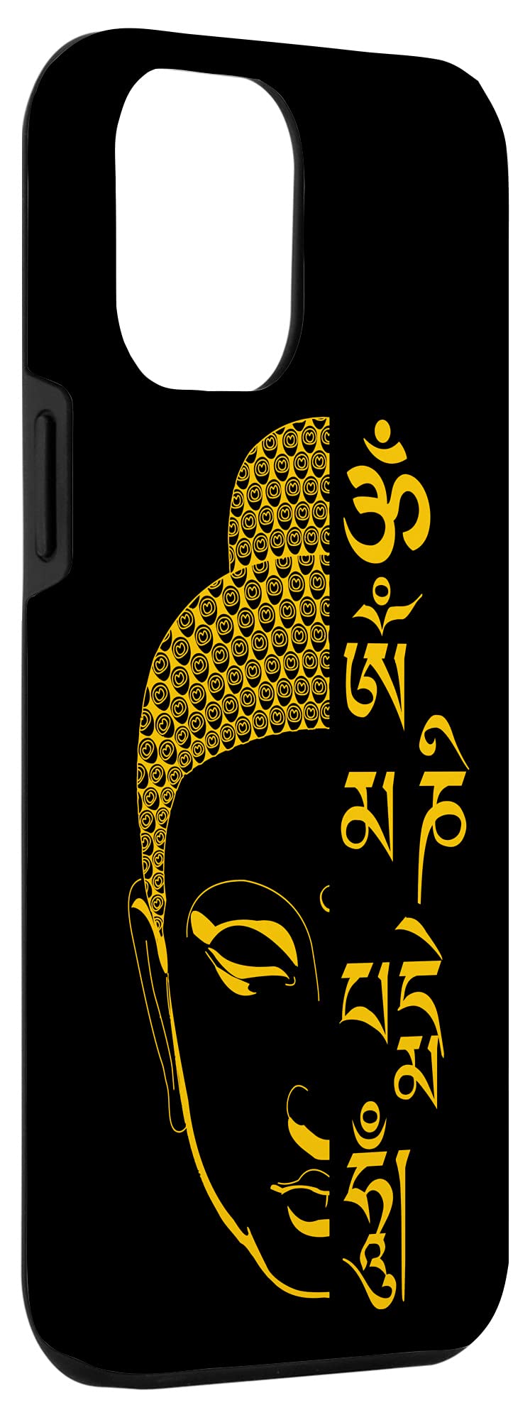 iPhone 12 Pro Max Case with Buddha Om Mani Padme Hum Mantra Design - Protective Phone Cover for Meditation & Spiritual Lifestyle