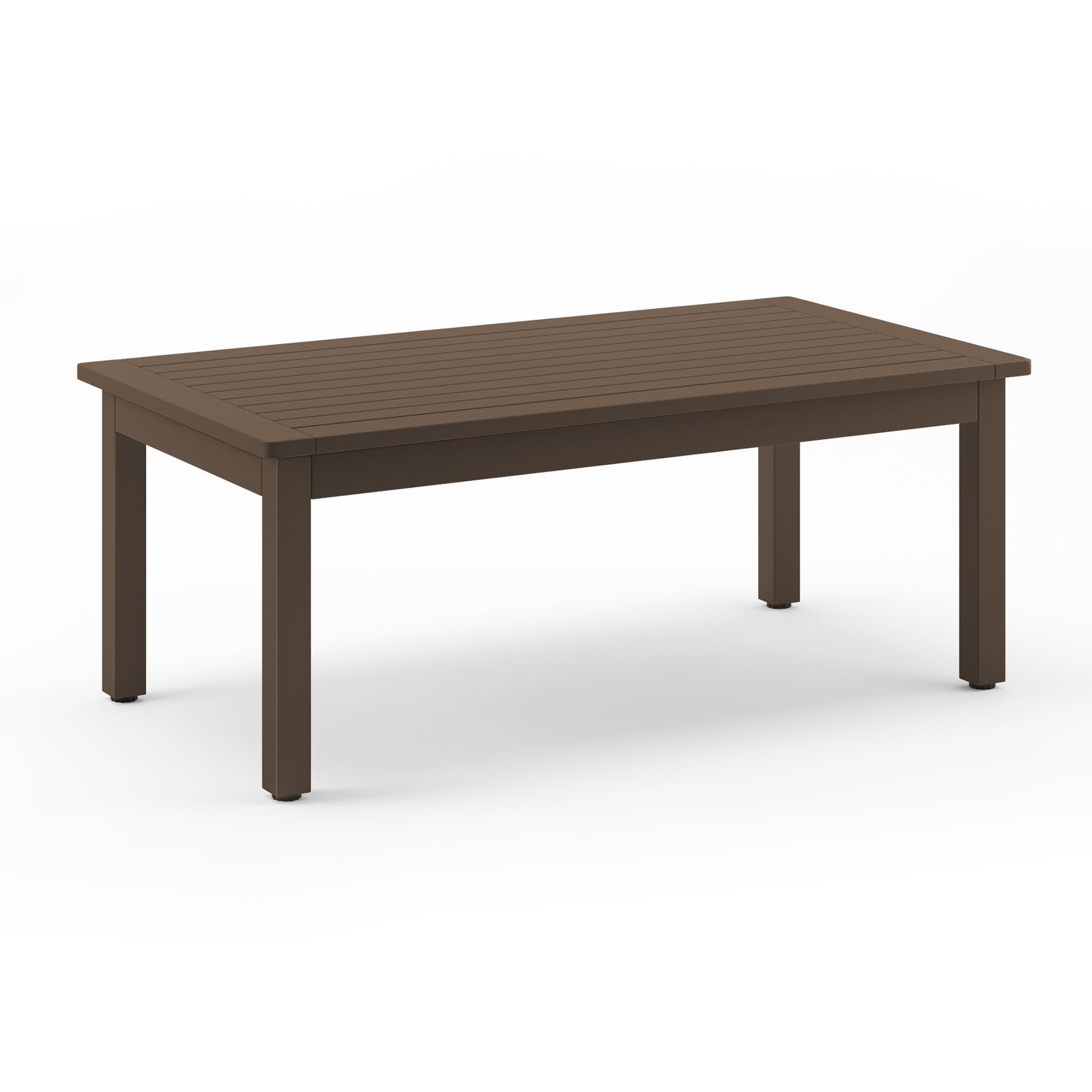 LUE BONA Outdoor Coffee Table - Rectangle HDPS Patio Table with Adjustable Leveling Feet, Weather-Resistant for Deck, Pool, Balcony - Perfect for Indoor/Outdoor Use (Espresso) | Ideal for Backyard Relaxation, Poolside Lounging & Patio Decor