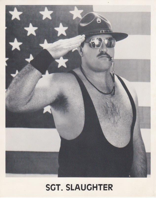 Vintage 1980s AWA Wrestling Sgt. Slaughter Promo Photo - Collectible Wrestling Memorabilia for Fans & Display in Man Caves or Sports Bars
