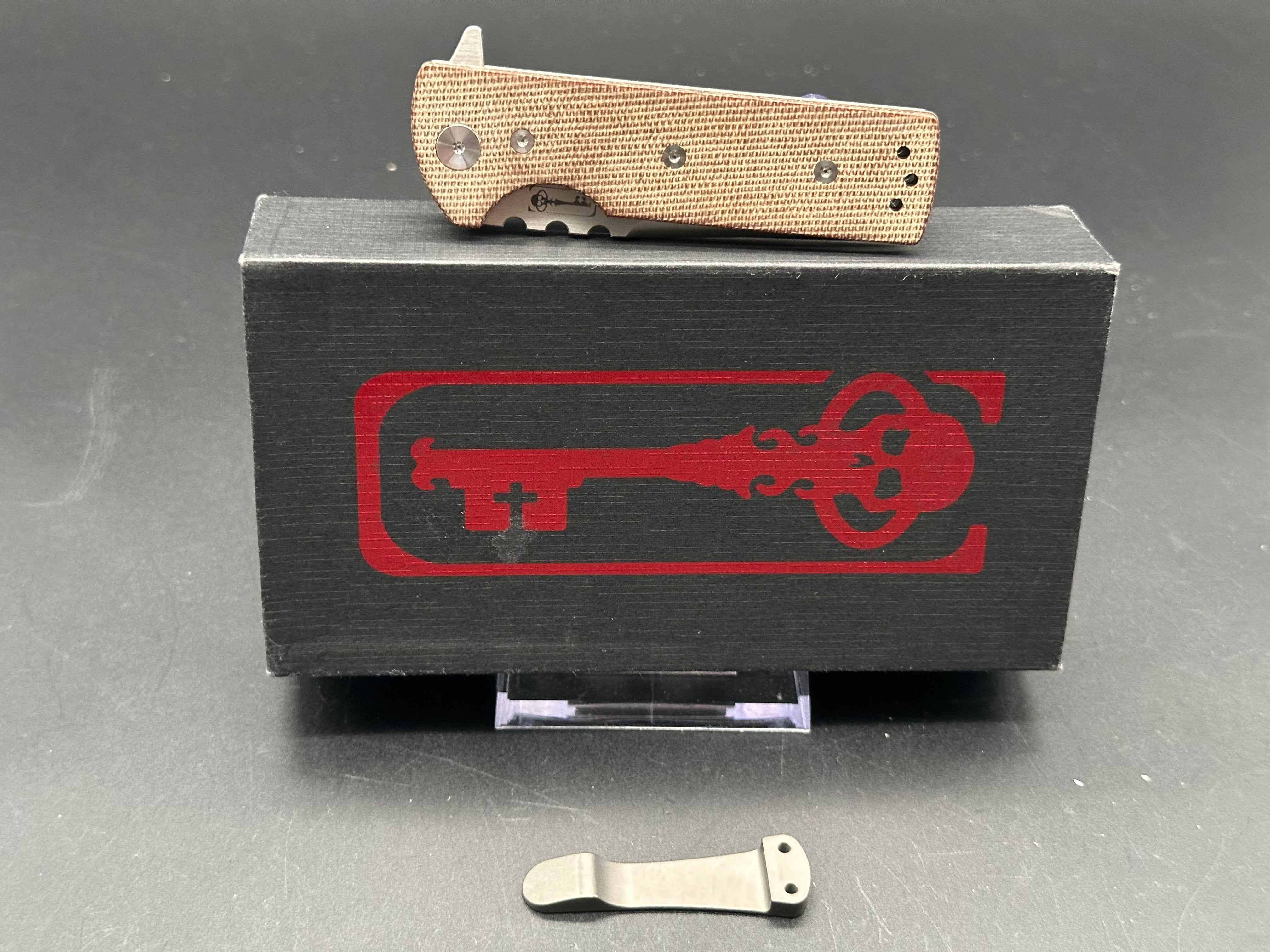 Chaves TAK Folding Knife - Brown Micarta Handle, Premium EDC Pocket Knife for Outdoor, Camping, and Everyday Carry