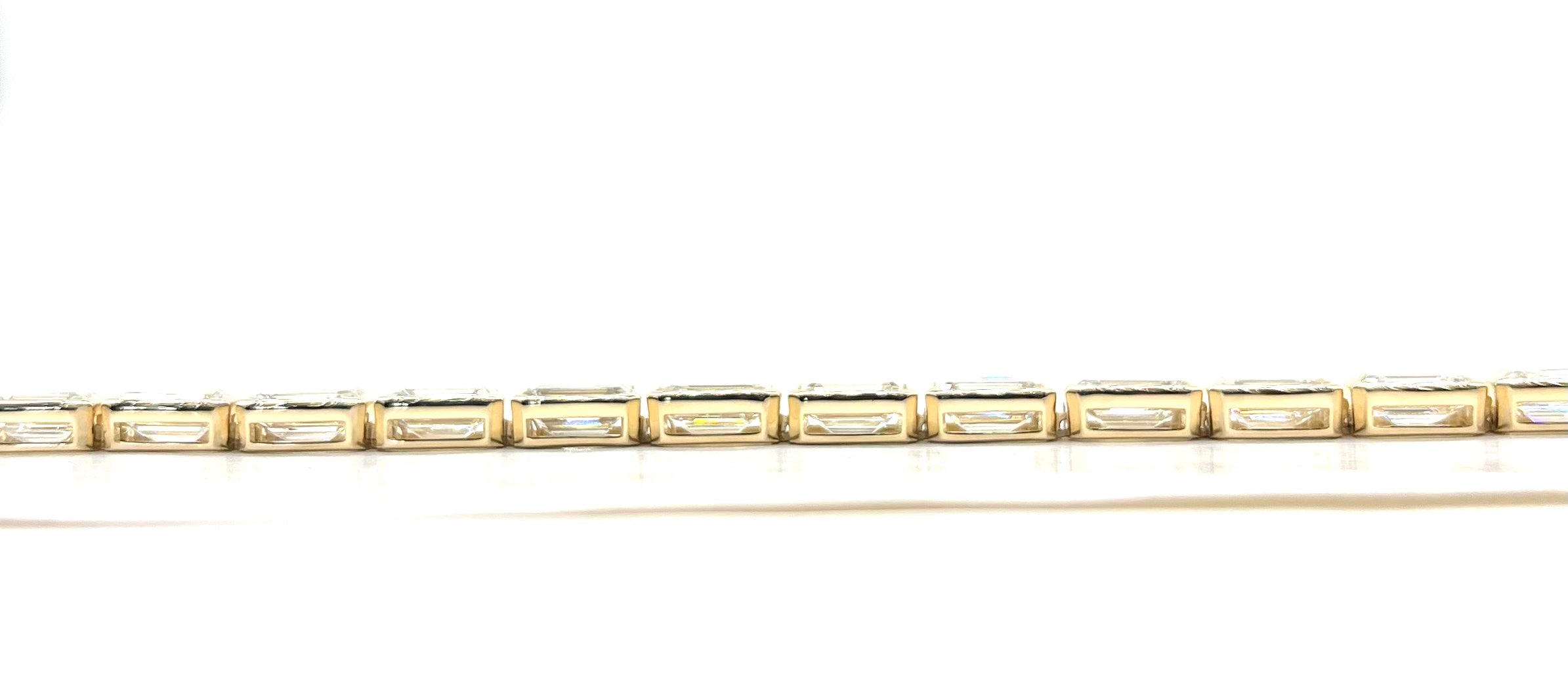 22ctw Lab Grown Emerald Cut Bezel Set Diamond Bracelet for Women - Elegant Tennis Bracelet for Wedding, Anniversary & Special Occasions