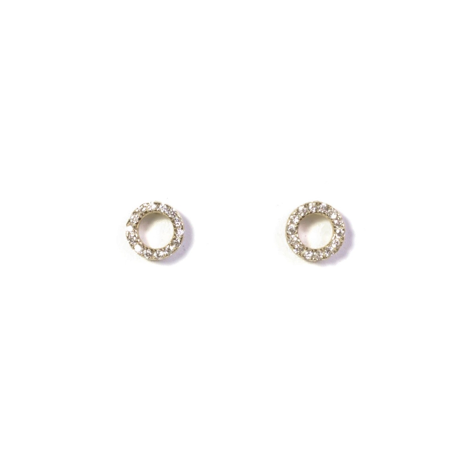 Sparkle Open Circle Stud Earrings for Women - Trendy Gold Hoop Earrings for Everyday Wear, Party & Gift Giving