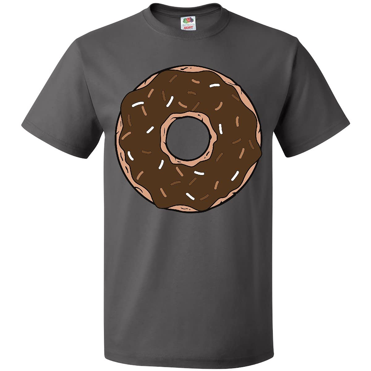 Inktastic Chocolate Donut Graphic T-Shirt - Sweet Doughnut with Icing, Glaze & Sprinkles Print - Funny Foodie Gift for Donut Lovers (Perfect for Birthday Parties, Coffee Dates & Casual Wear)