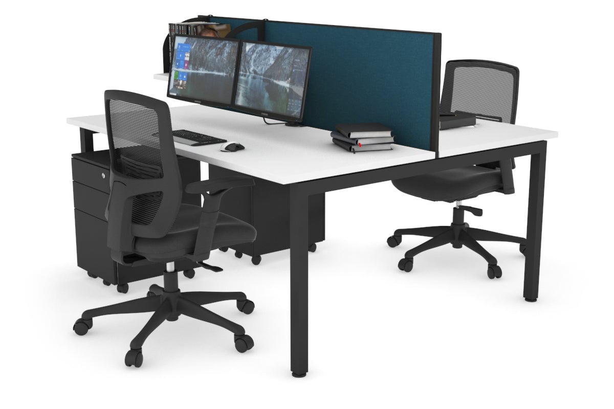 Quadro Square Legs 2 Person Office Workstation Desk - 1200L x 700W Modern Shared Workspace Solution for Home & Business Offices
