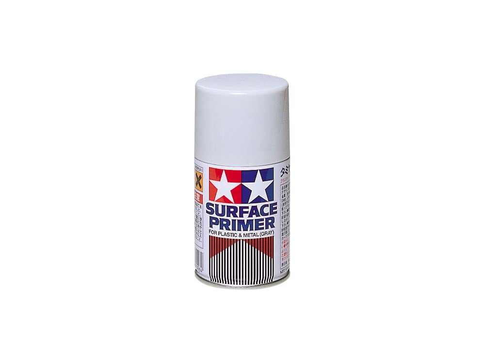 Tamiya America, Inc Surface Spray Primer - Gray (TAM87026) | High-Quality Model Car Primer for Airbrushing & Painting | Perfect for Scale Models, Miniatures & DIY Crafts