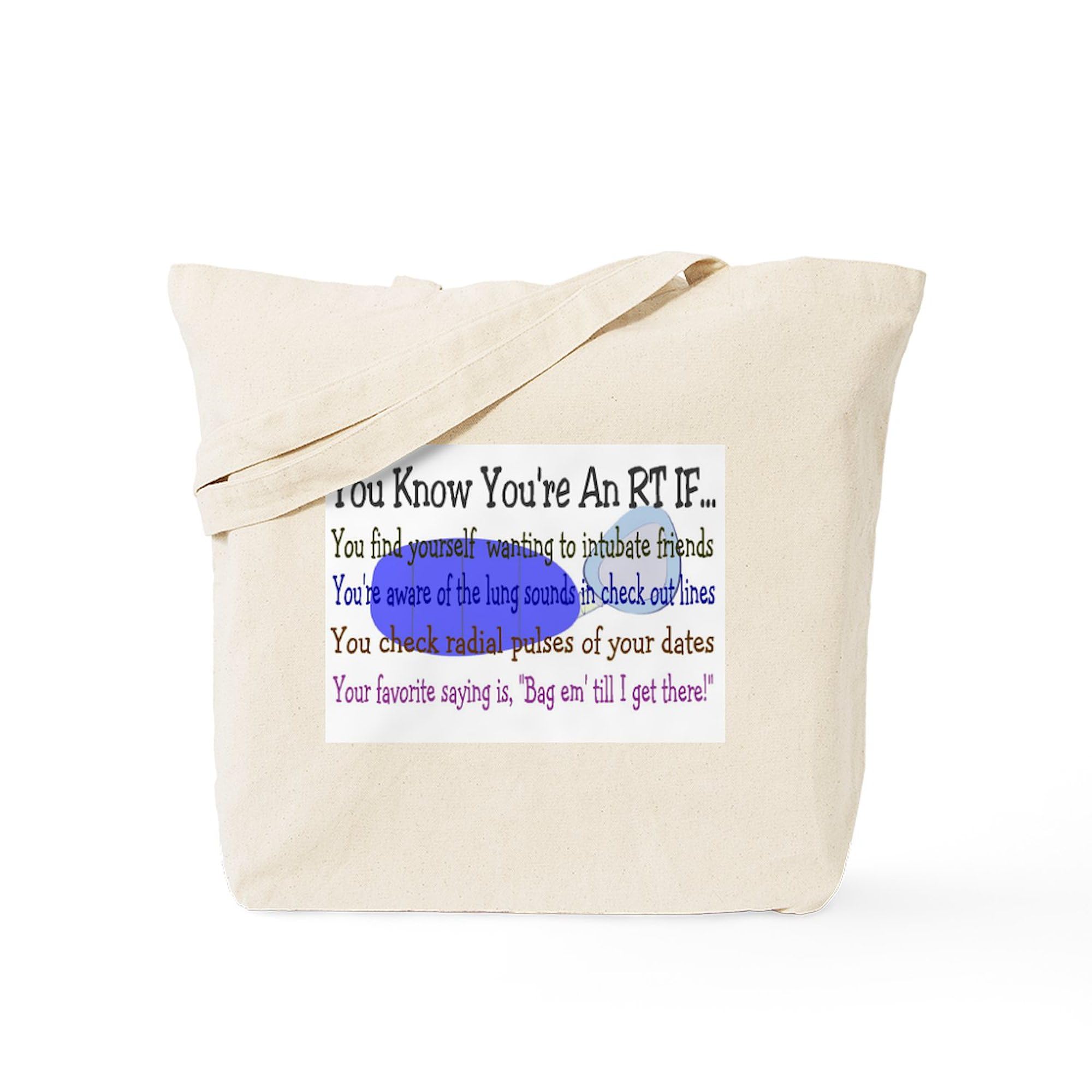Respiratory Therapy III Tote Bag - Natural Canvas Reusable Shopping Bag for Nurses, Medical Students & Healthcare Professionals - Perfect for Work, School & Grocery Shopping