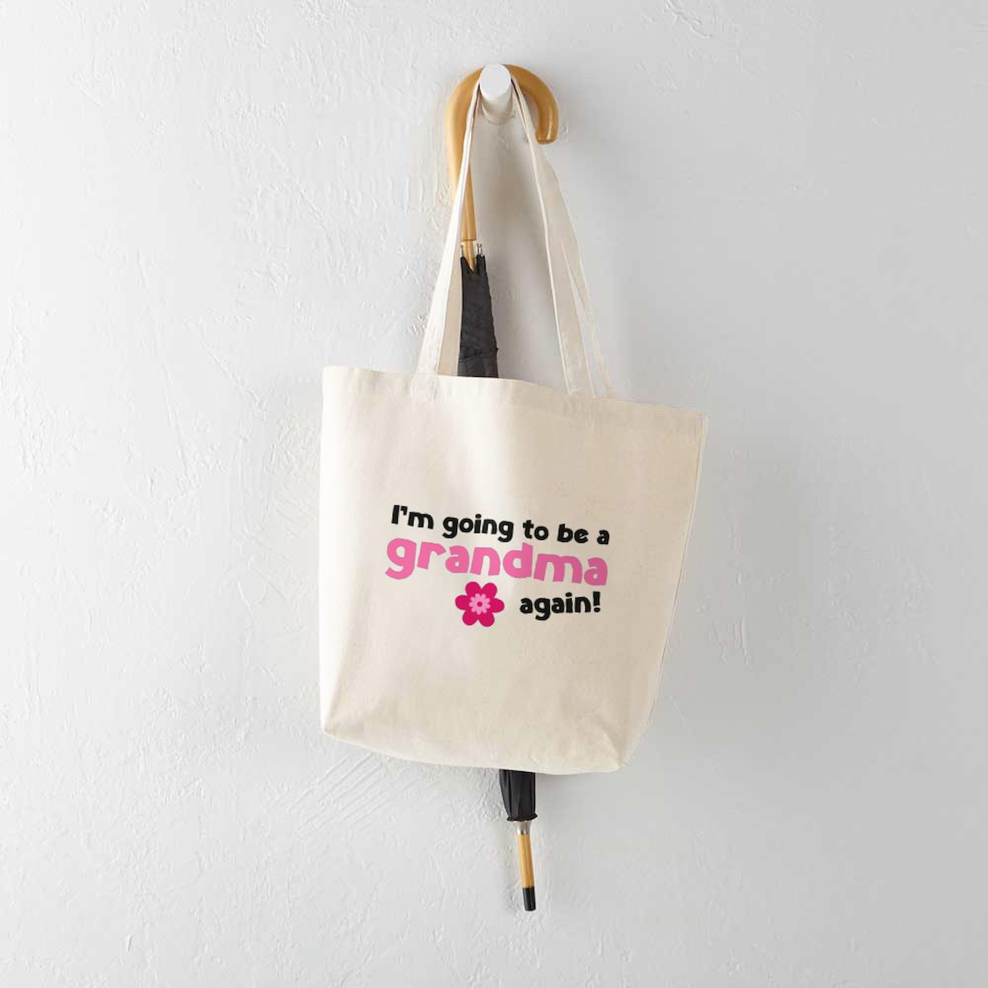 I'm Going To Be A Grandma Again Tote Bag - Natural Canvas Reusable Shopping Bag for Groceries, Beach Trips & Daily Use