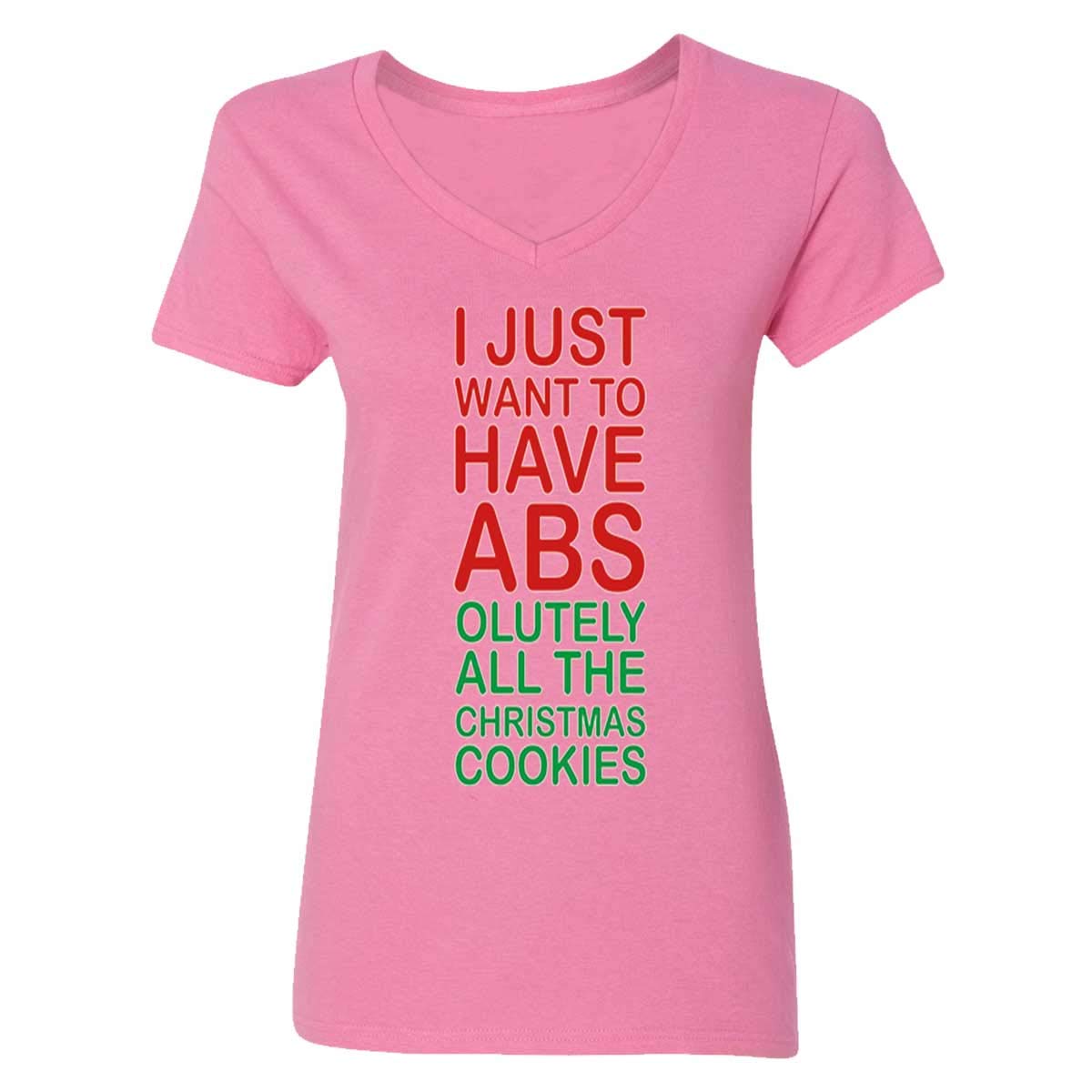Funny Ugly Christmas V-Neck Workout T-Shirt for Women - ABS Fitness Gym Apparel - Perfect for Holiday Parties & Workout Sessions