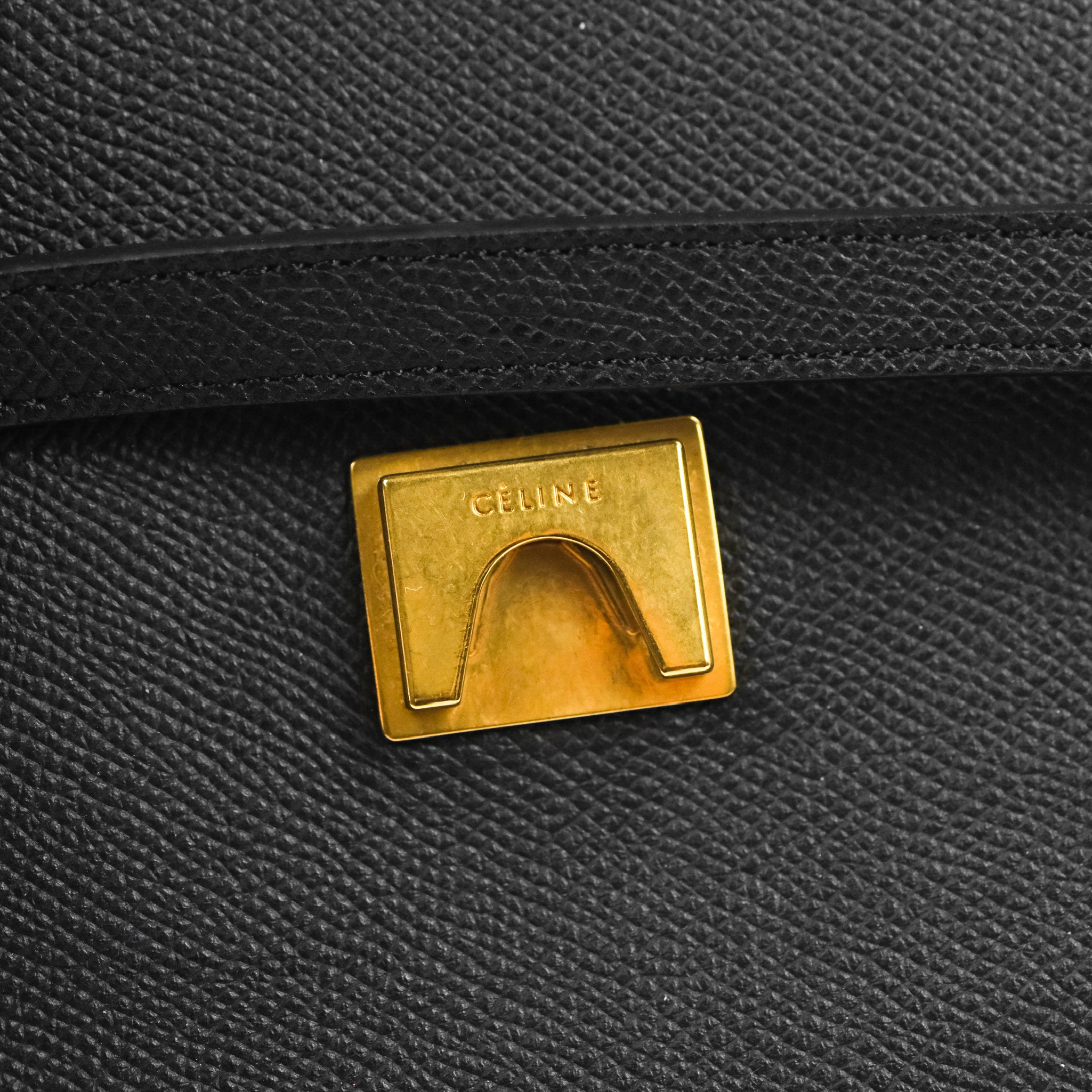 Celine Mini Belt Bag in Black Grained Calfskin with Gold Hardware - Perfect for Everyday Use, Travel & Fashion Accessories
