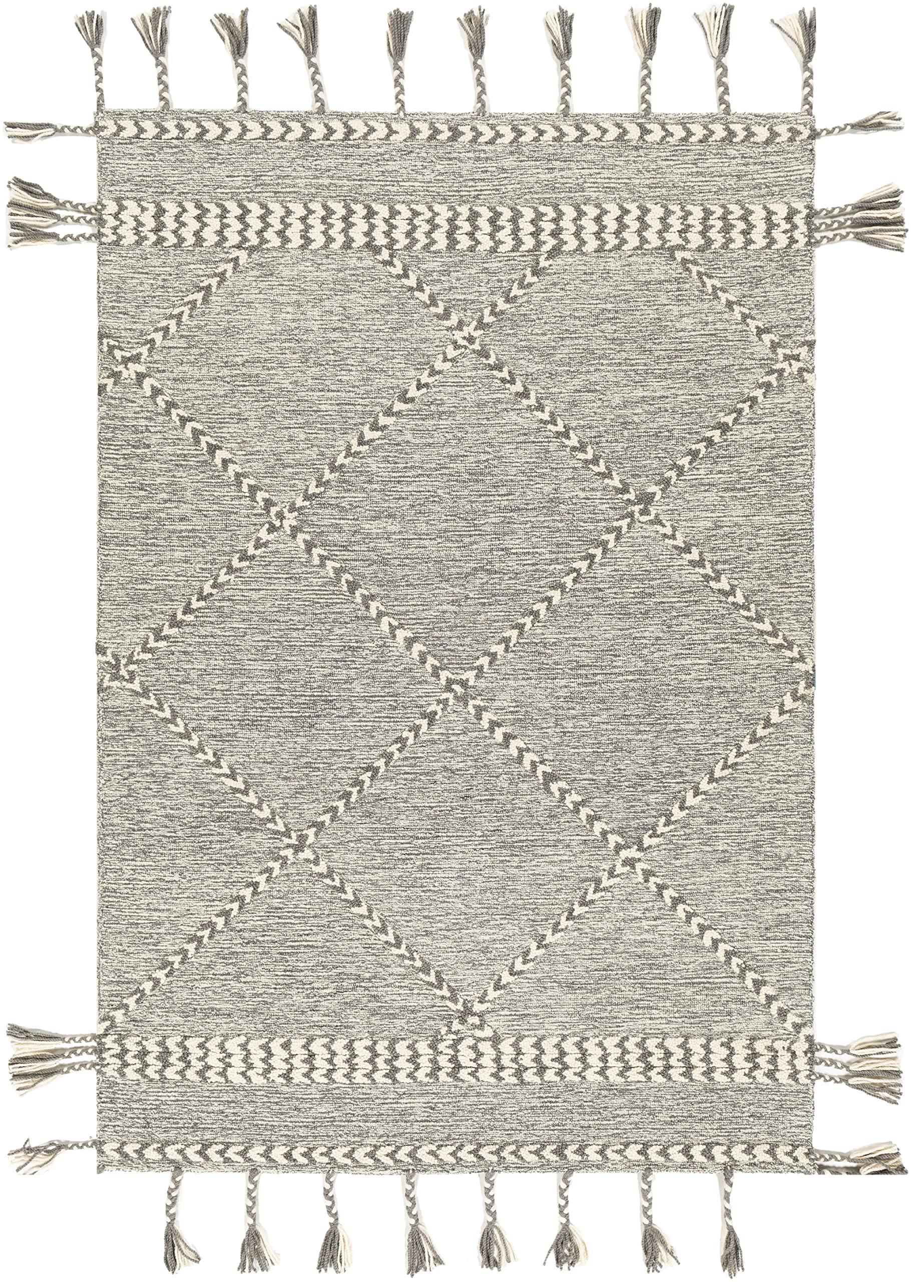 Mark&Day 2x3 Leyton Medium Gray Wool Area Rug - Soft Brown Grey Carpet for Living Room, Bedroom, Kitchen - Perfect for Cozy Home Decor & High Traffic Areas (2' x 3')