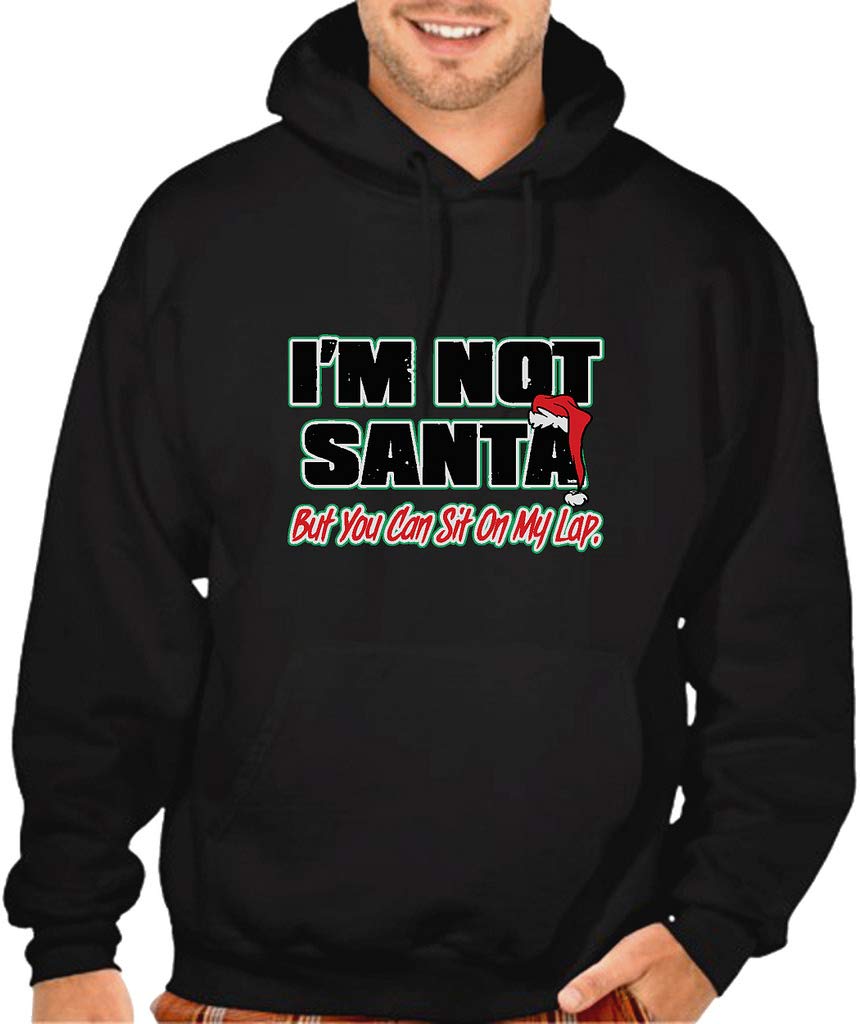 Men's 'I'm Not Santa' Black Pullover Hoodie Sweater - Soft & Comfortable Winter Casual Wear for Christmas Parties & Gifts