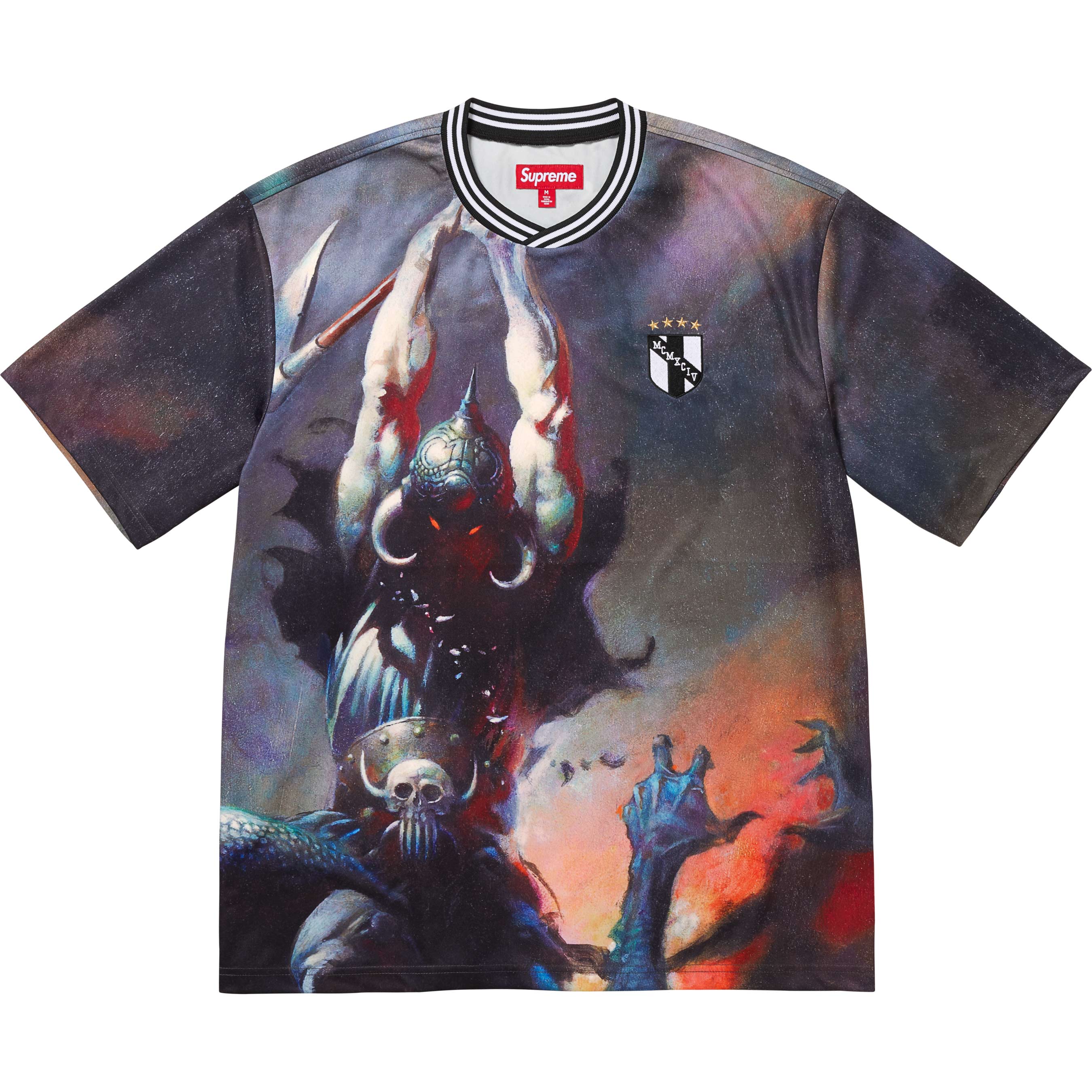 Supreme Frank Frazetta Death Dealer Soccer Jersey - Vintage Graphic Tee for Men - Perfect for Soccer Games, Concerts & Streetwear Fashion
