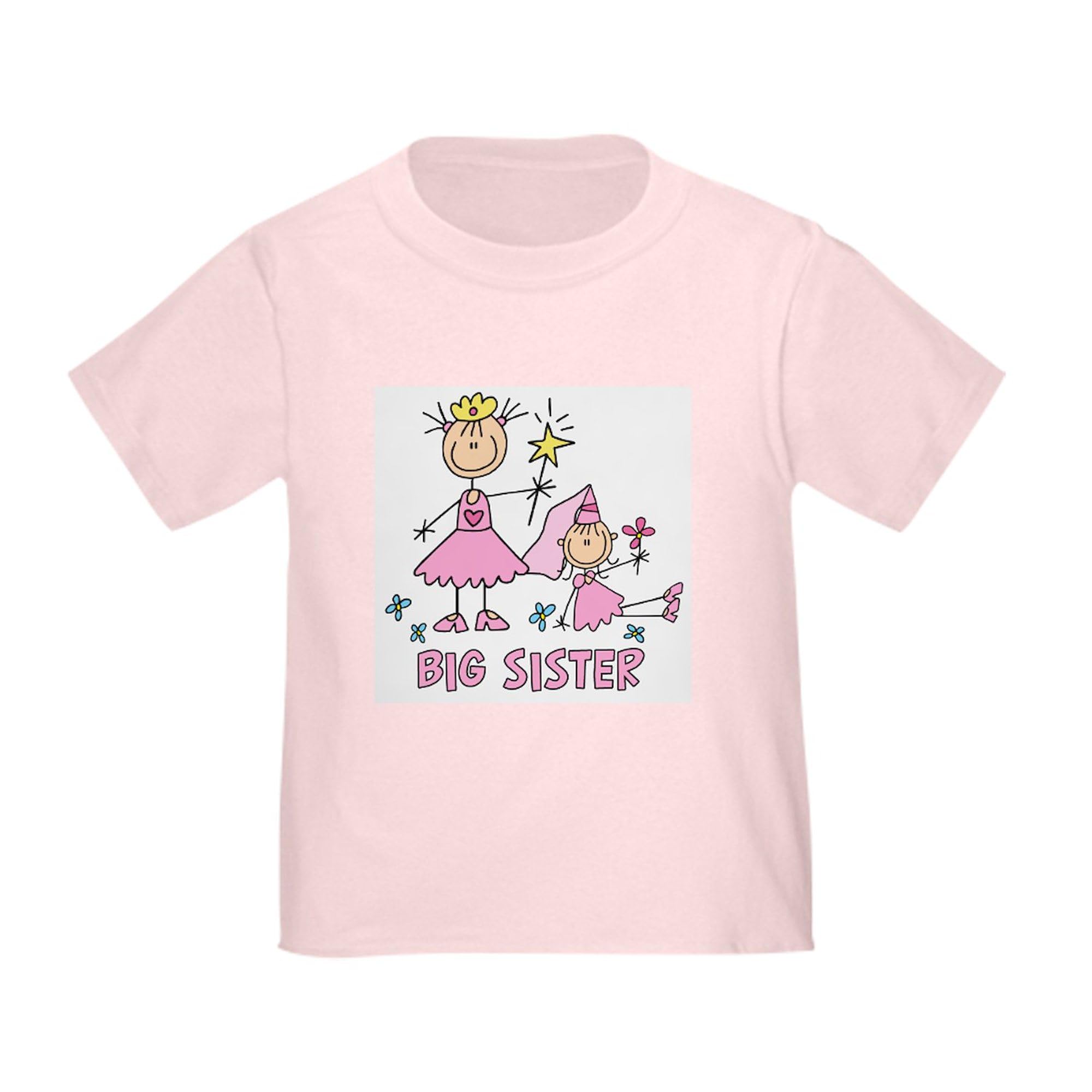 Big Sister Toddler T-Shirt - Cute Princess Graphic Tee for Girls, 100% Cotton Soft Comfortable Kids Top | Perfect for Sibling Photos, Birthday Gifts & Family Outings