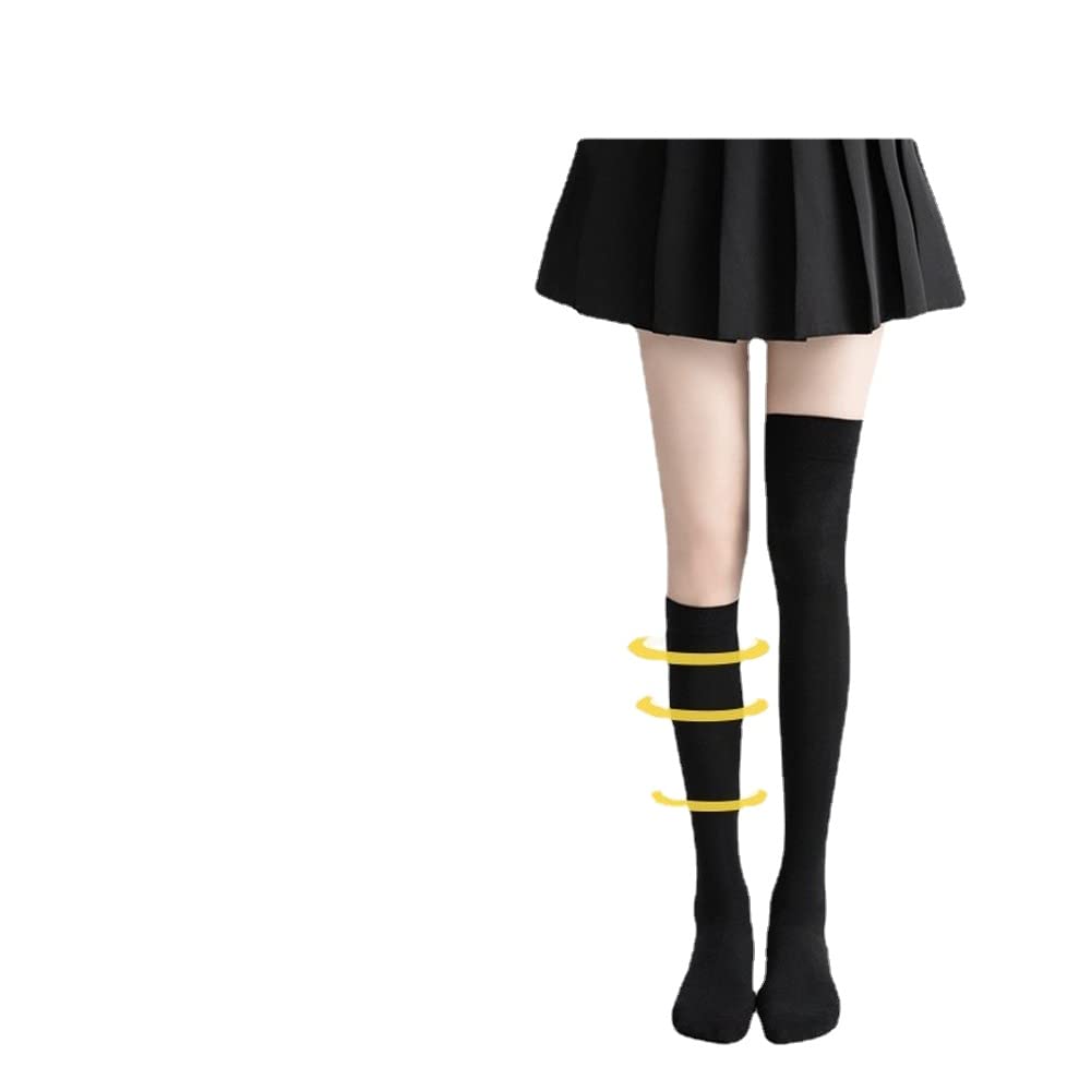 Women's Knee-High Compression Socks for Circulation & Support - Stovepipe Calf Socks with Segmented Pressure Technology (Black) - Perfect for Nurses, Travel & Varicose Vein Relief