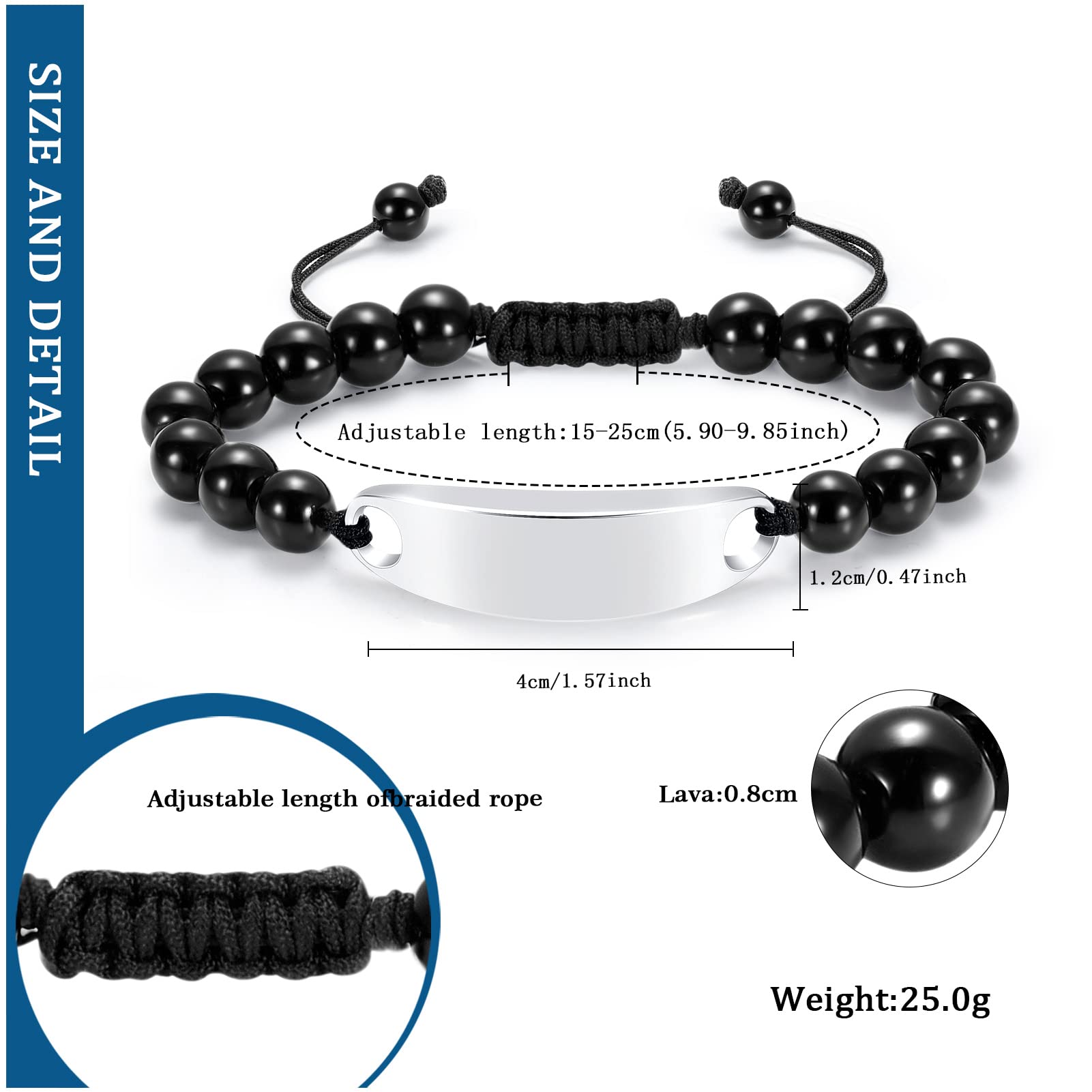 Cremation Urn Bracelet - Adjustable Lava Rock Ash Holder for Women & Men | Memorial Jewelry for Pets & Loved Ones