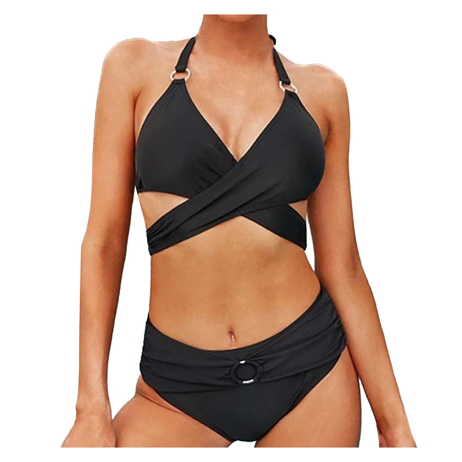 Women's Sexy Solid Color Bikini Swim Shorts - High Waisted Tight Swimwear for Beach, Pool & Vacation - Tankini Swimsuit with Split Design for Women