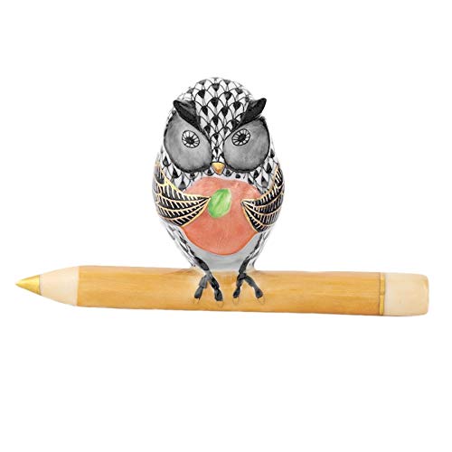 Herend Black Fishnet Teacher Owl Porcelain Figurine - Elegant Home Decor, Collector's Item & Perfect Gift for Teachers, Owl Lovers