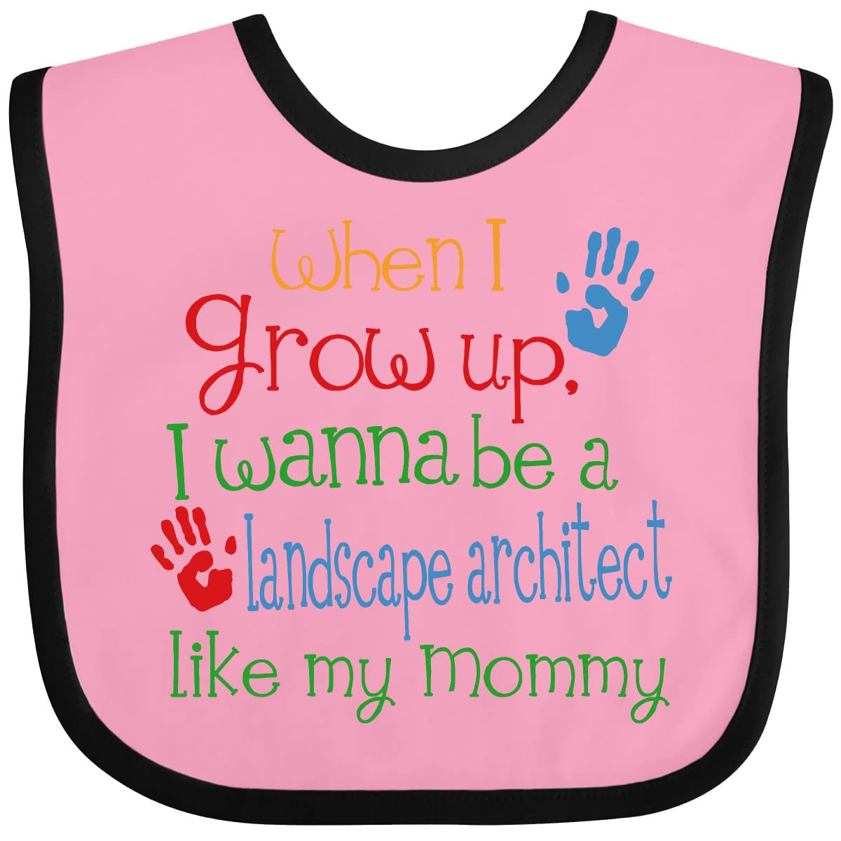 Inktastic Landscape Architect Like Mommy Baby Bib - Cute & Durable Cotton Bib for Babies & Toddlers - Perfect for Feeding, Mealtime, and Messy Play - Great Gift for New Moms & Dads
