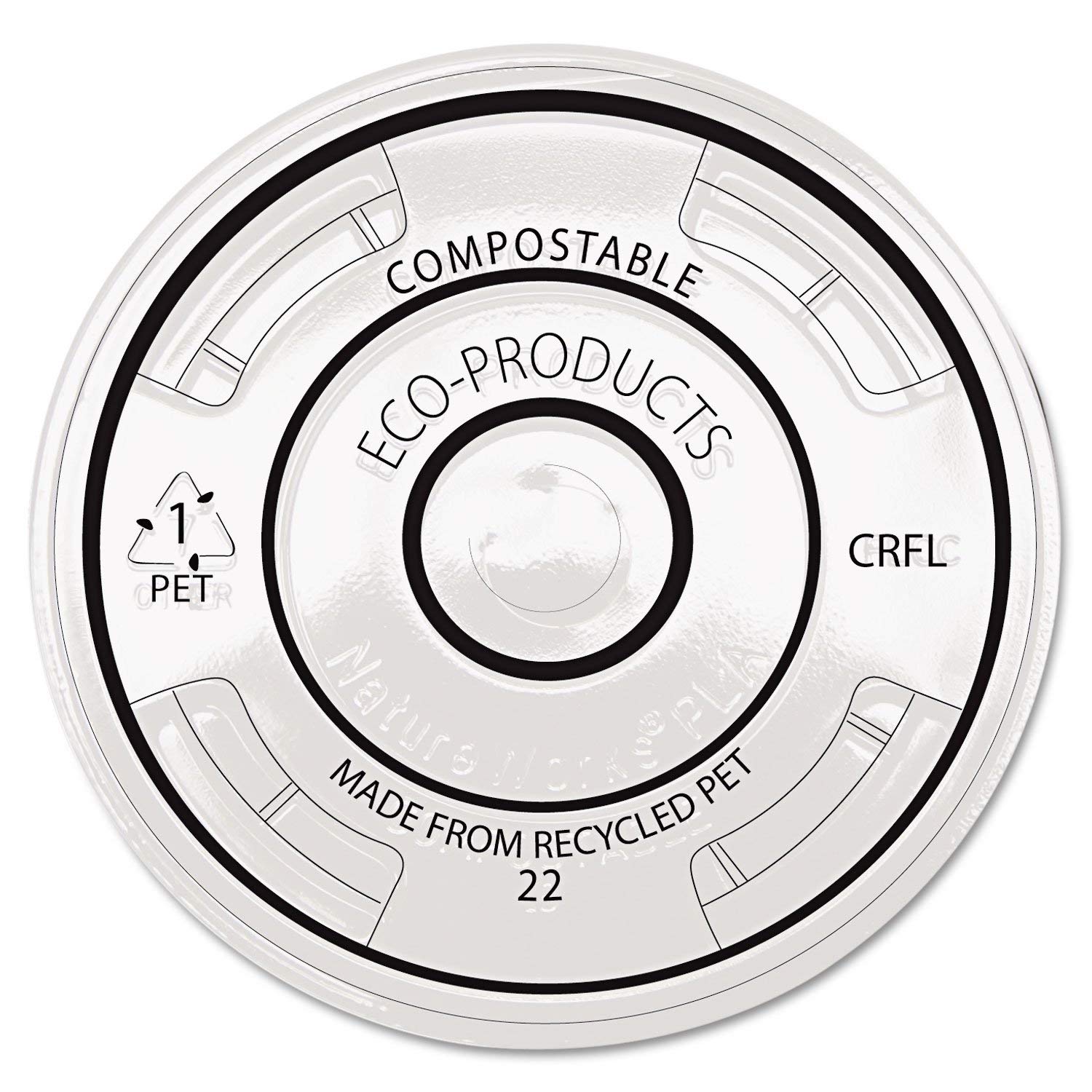 Eco-Friendly Recycled Plastic Clear Cold Drink Cup Lids - 1000 Count Bulk Pack (EPCRFL) - Perfect for Coffee Shops, Restaurants & Sustainable Events