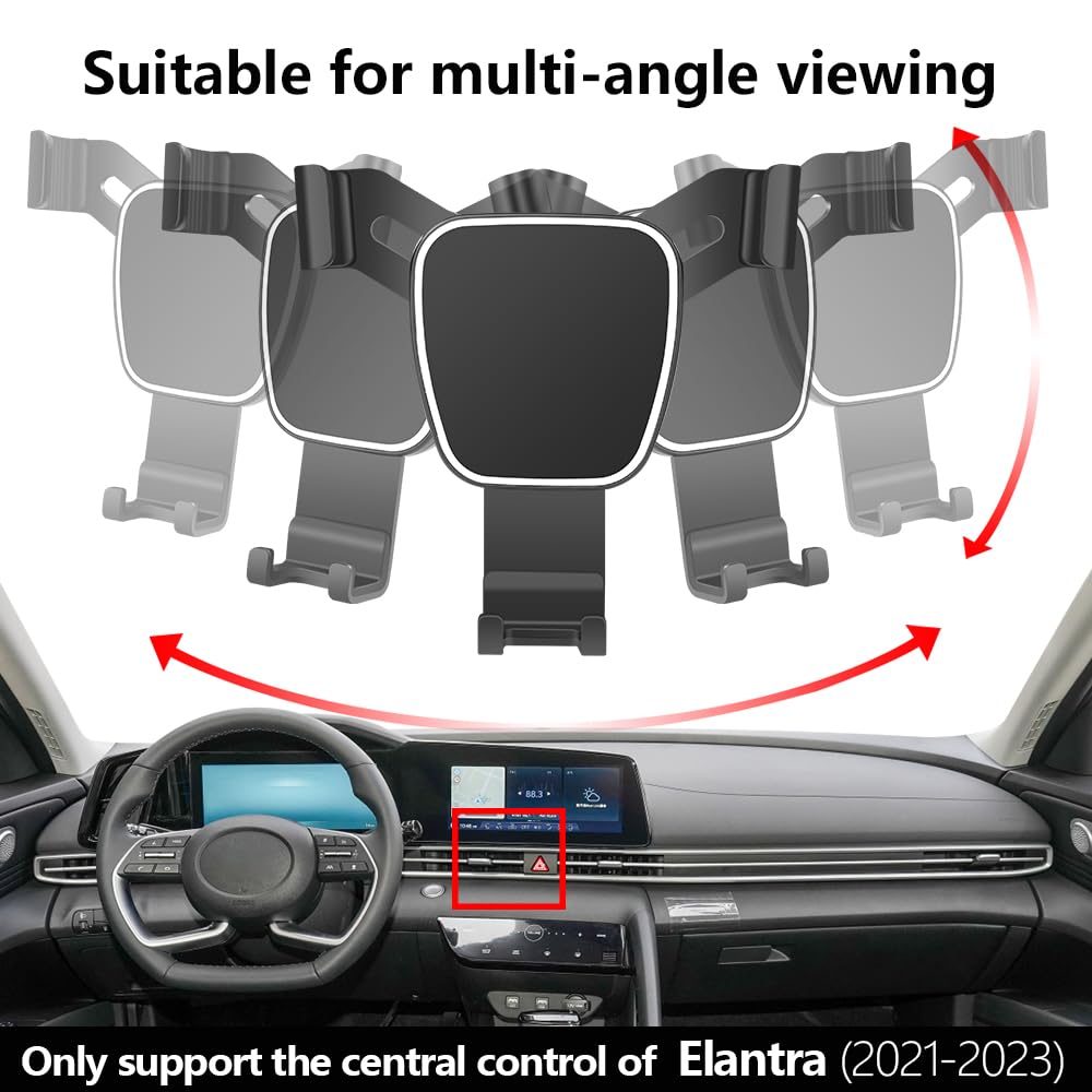 Universal Car Phone Holder for Hyundai Elantra 2021-2025 Models (SE/SEL/N Line/Limited/Hybrid) - Dashboard & Air Vent Mount - Anti-Slip Grip for Safe Driving - Perfect for GPS Navigation & Hands-Free Calling
