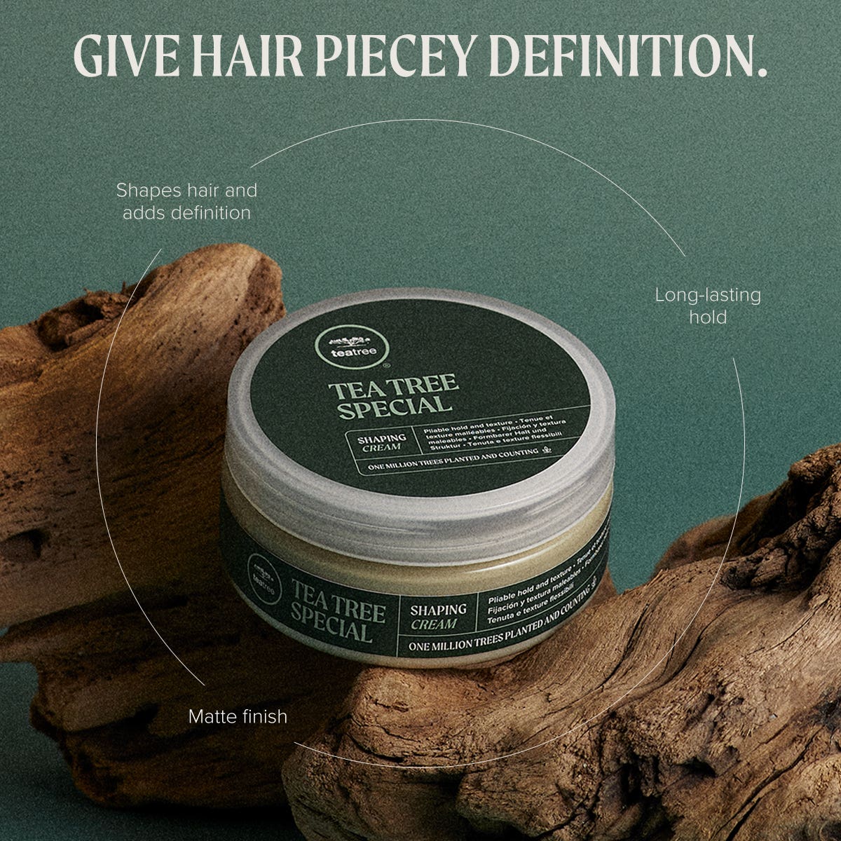 Tea Tree Shaping Cream for Men - Natural Styling & Hold Hair Wax - Perfect for Everyday Hairstyling & Grooming