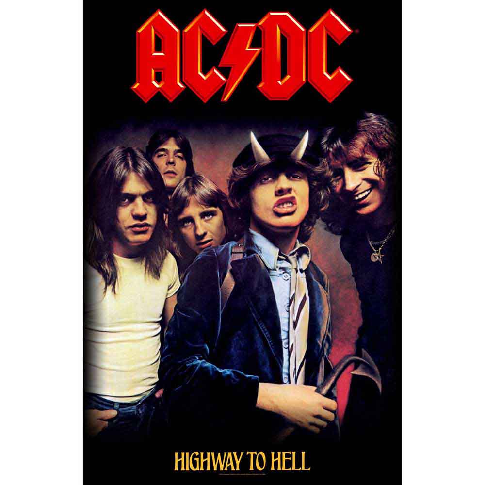 AC/DC Highway To Hell Official Band Poster - Premium Textile Wall Art for Rock Music Fans | Perfect for Bedroom, Living Room & Music Studio Decor