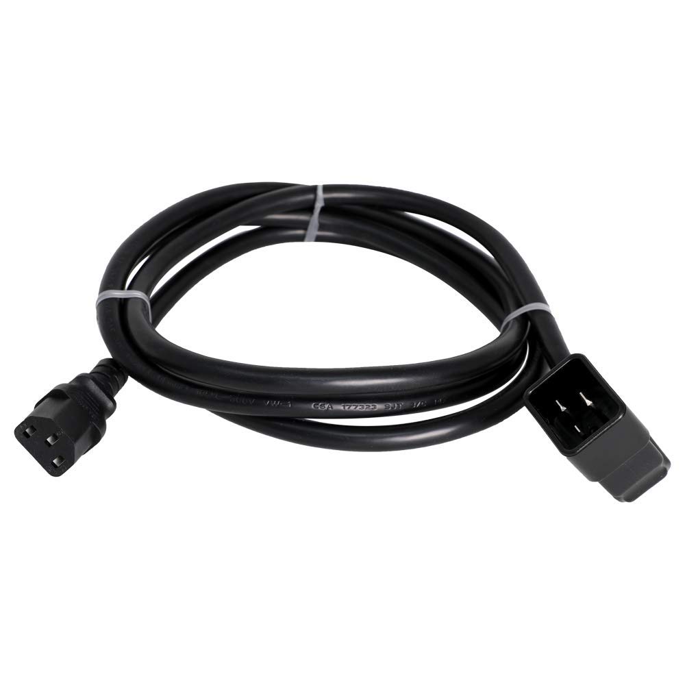 Right Angle C20 to C13 Power Cord - 6ft 15A/250V for Servers & Racks