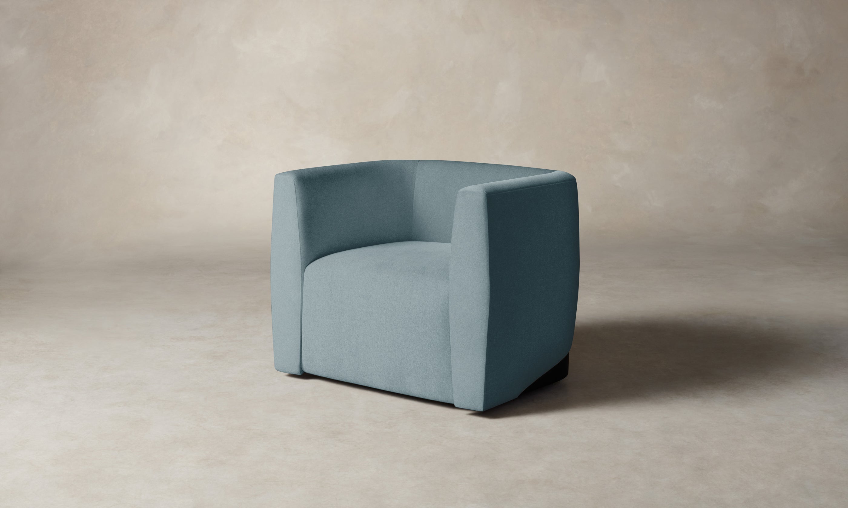 Henri Swivel Chair in Premium Mohair Fabric - Slate Blue Modern Accent Chair for Living Room, Bedroom or Office