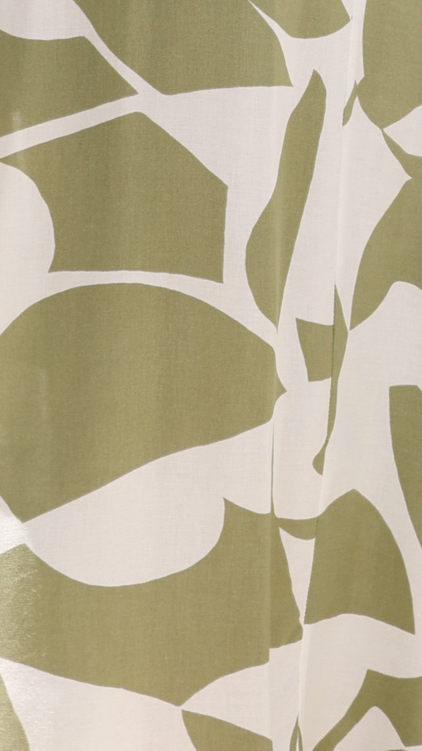 Ilene Midi Dress - Flowy Sage Green Printed Dress for Women | Casual Summer Dress for Beach, Brunch & Outdoor Events